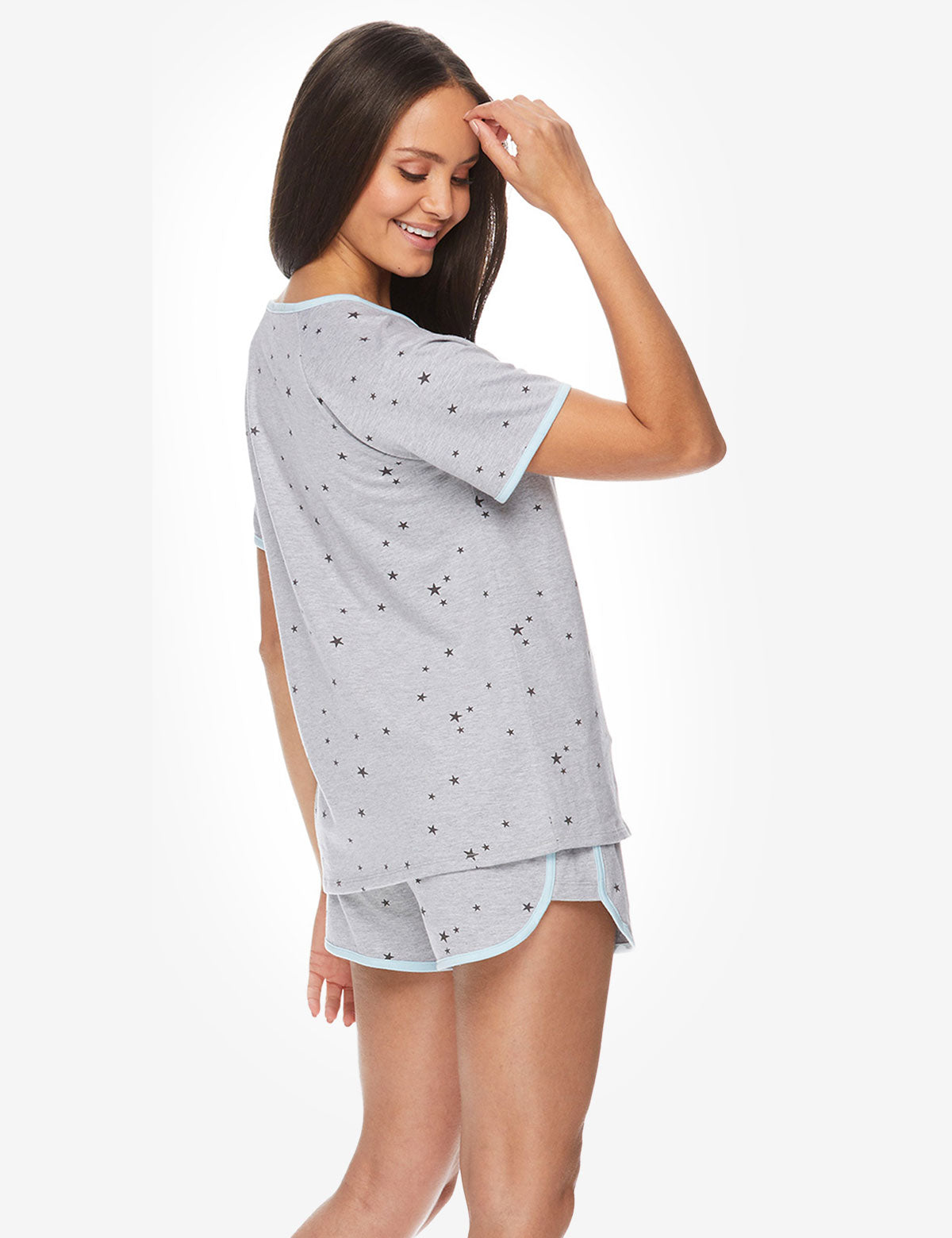 Star Print Shorts Set with Contrast Design | USPA