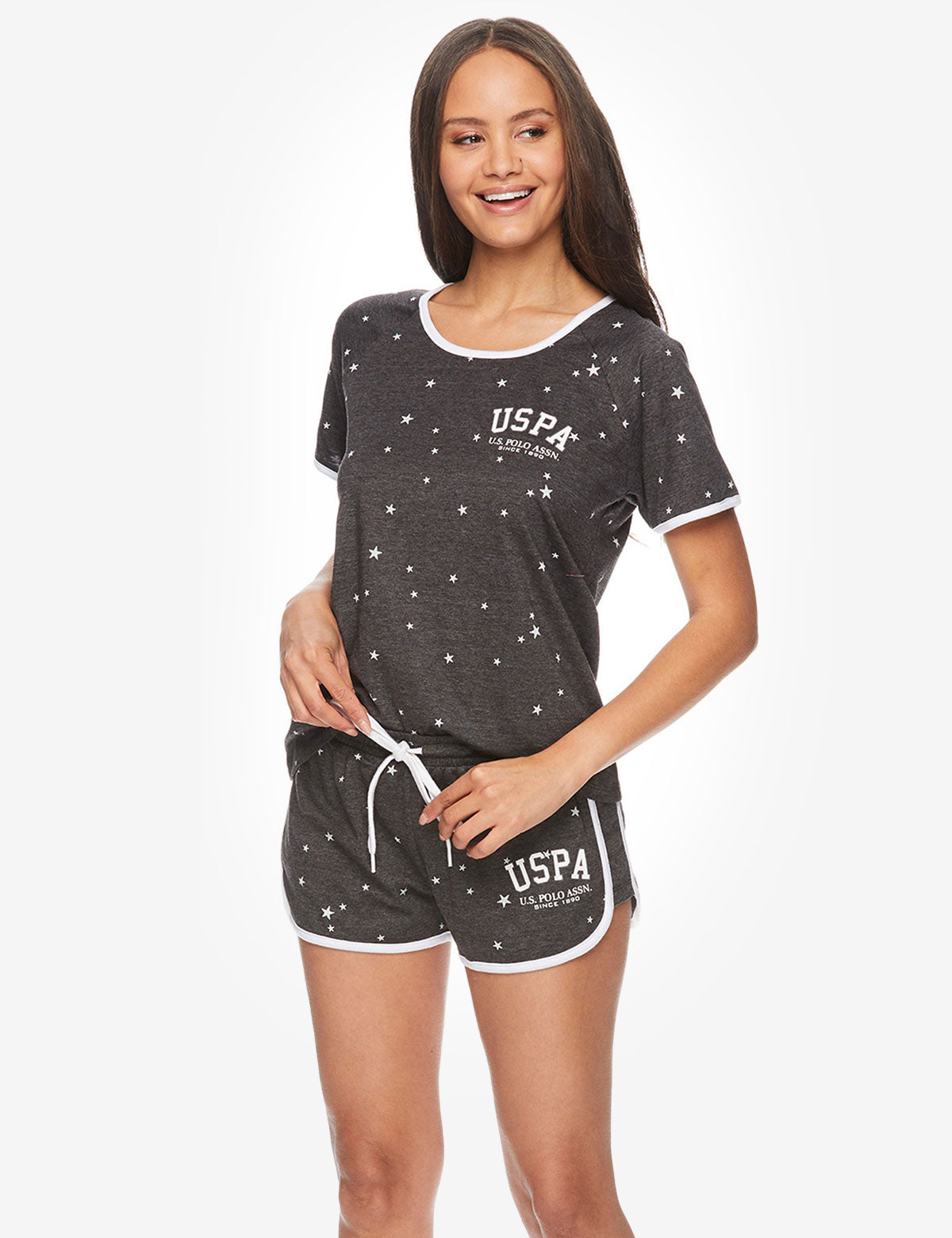 Star Print Shorts Set with Contrast Design | USPA