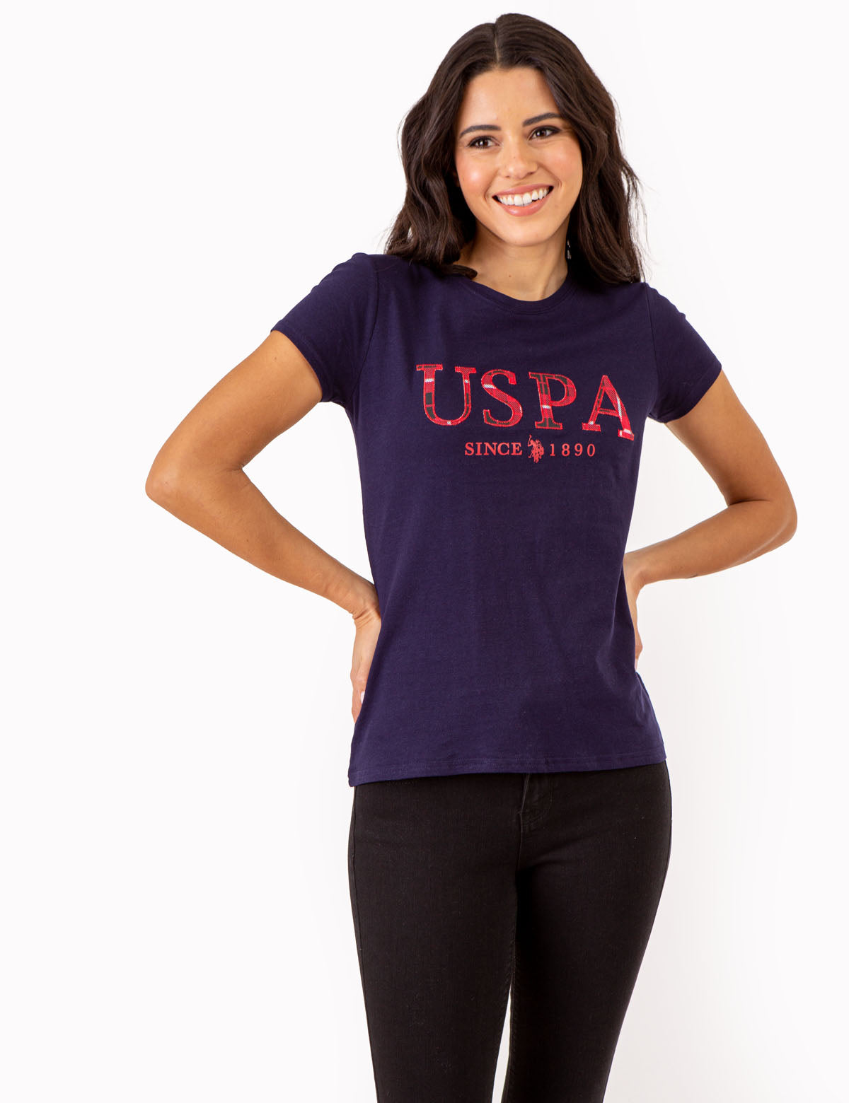 Stitch Applique Crew Neck T-Shirt | USPA