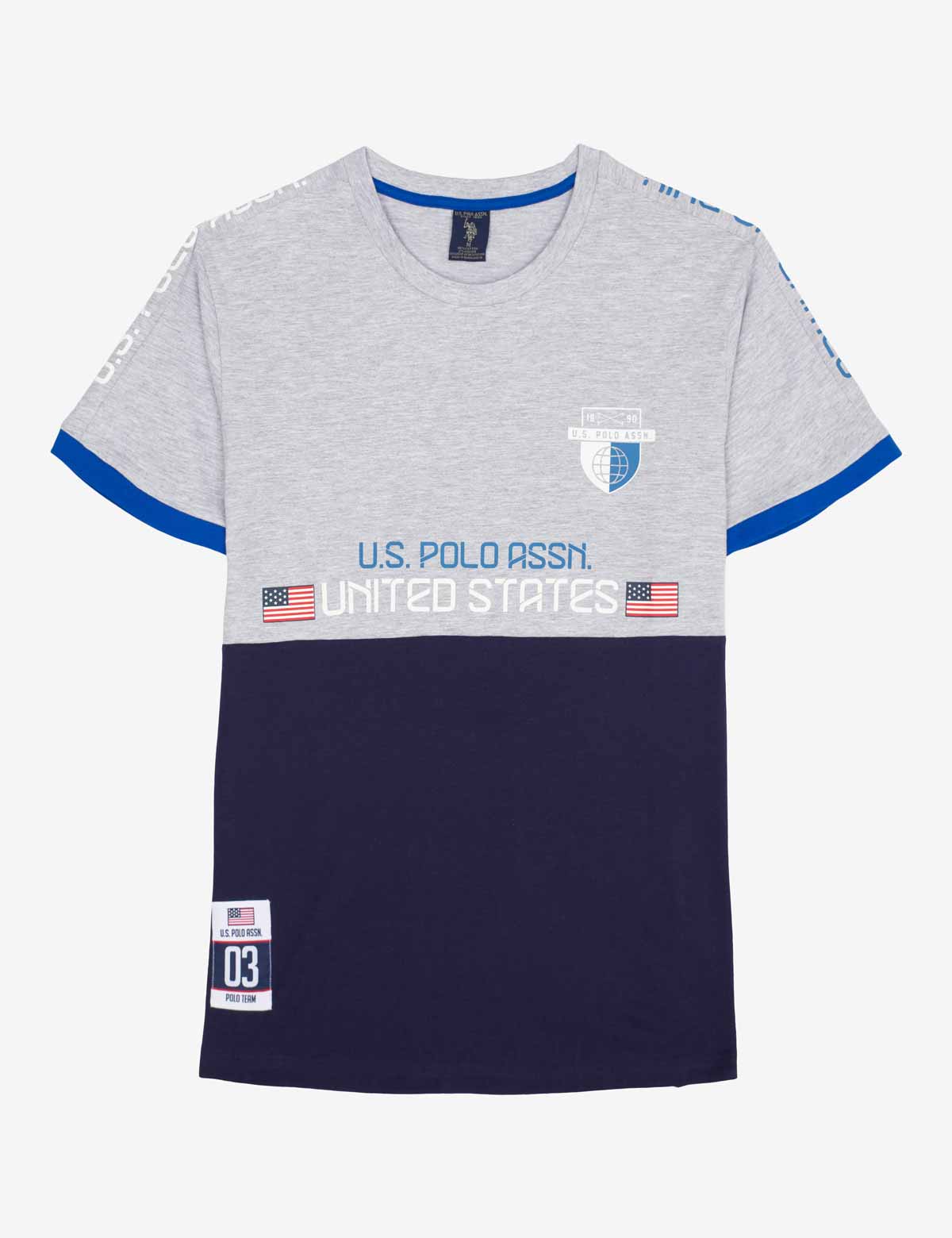 Colorblock T-Shirt with Side Taping & USPA USA Design | Crew Neck Tee