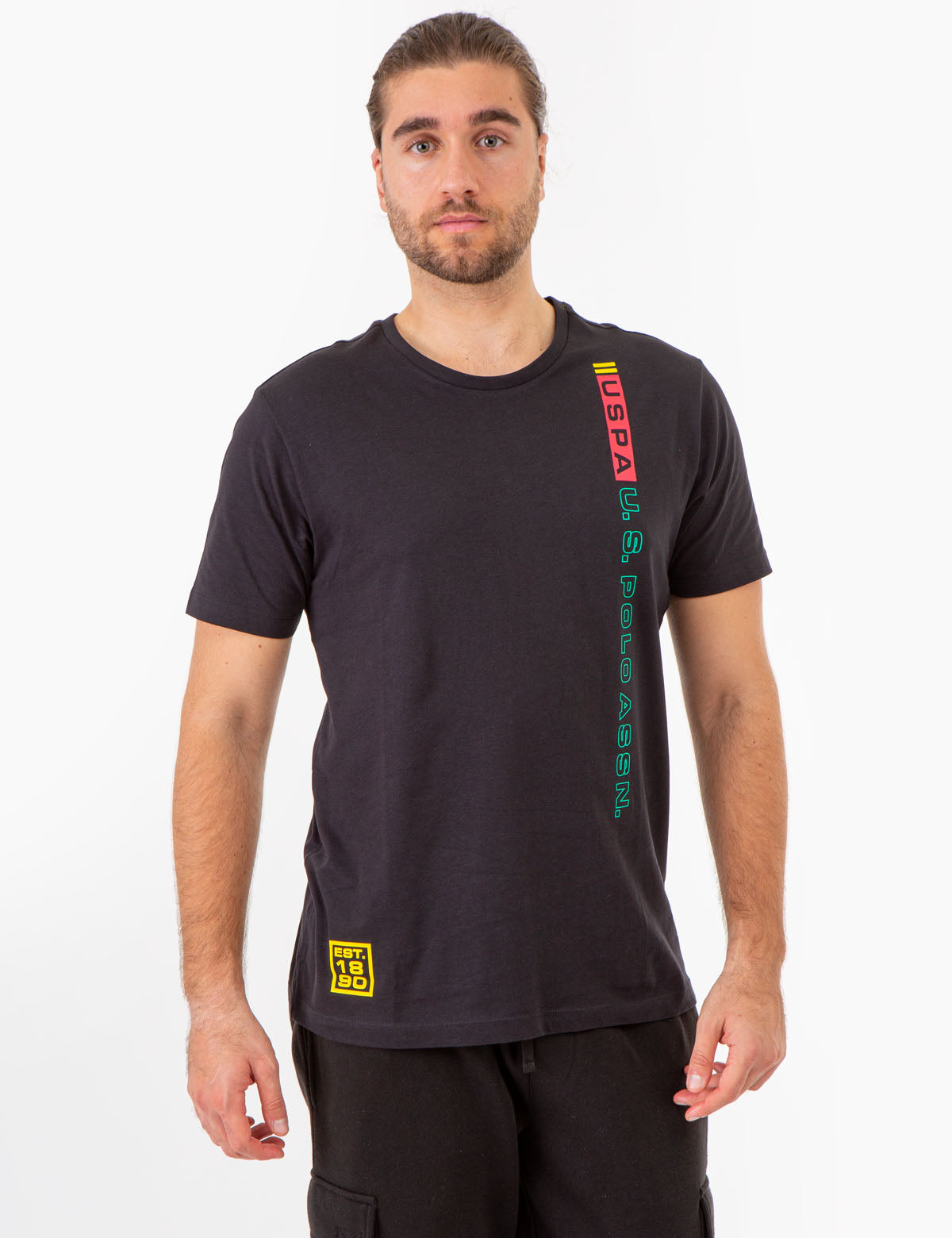 Vertical Print Crew Neck T-Shirt | USPA