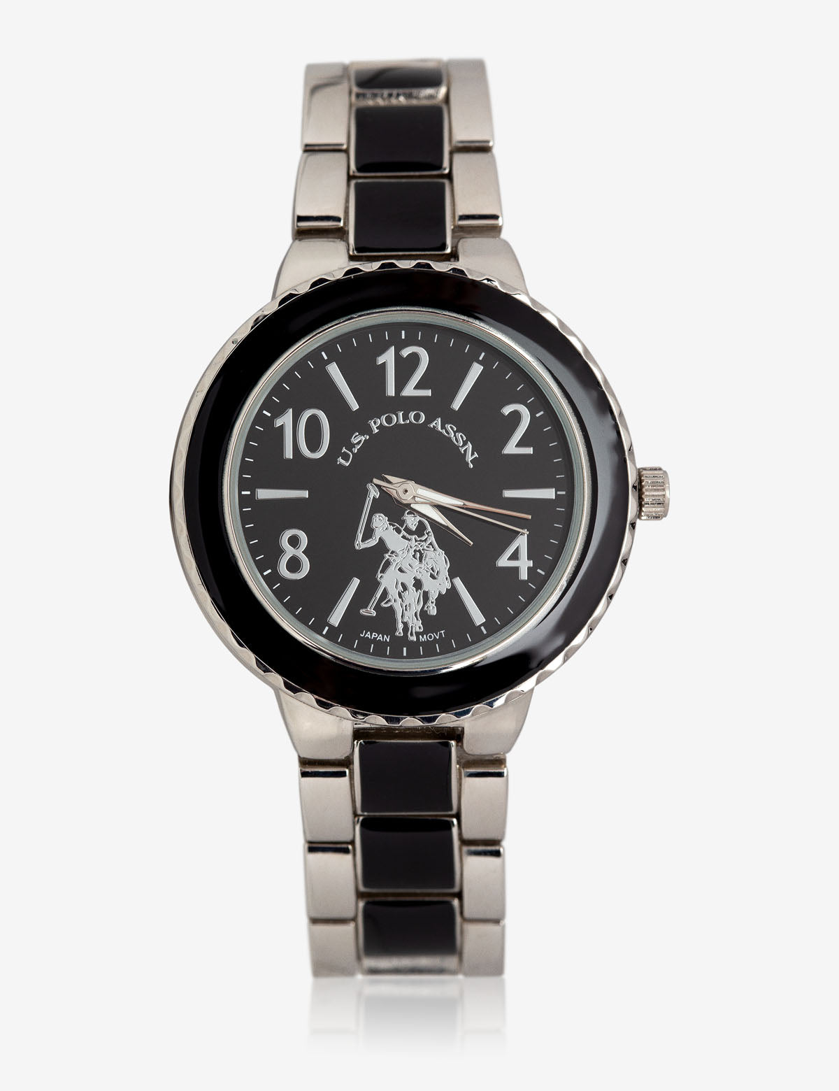 Women's Black & Silver Tone Watch with Adjustable Strap | USPA