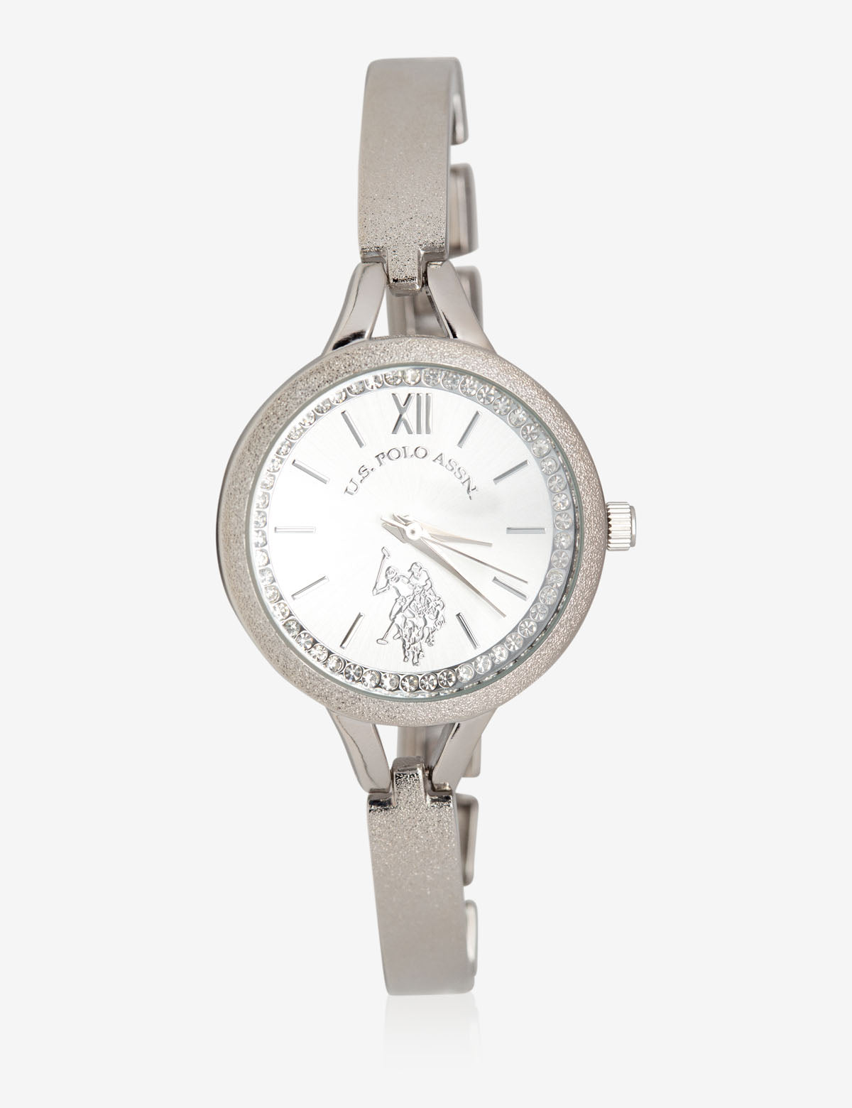 Women's Silver Rhinestone Watch with Adjustable Strap | USPA