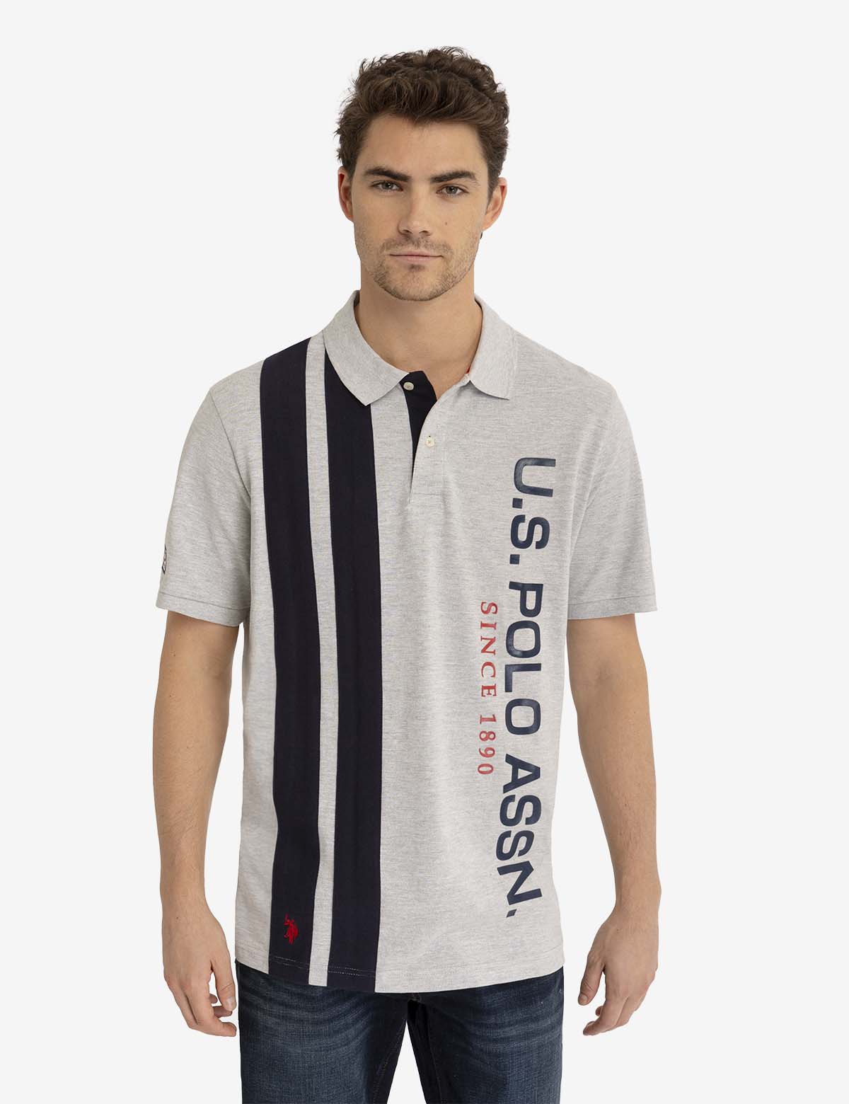 Vertical Colorblock Pique Polo Shirt | Casual Men's Top