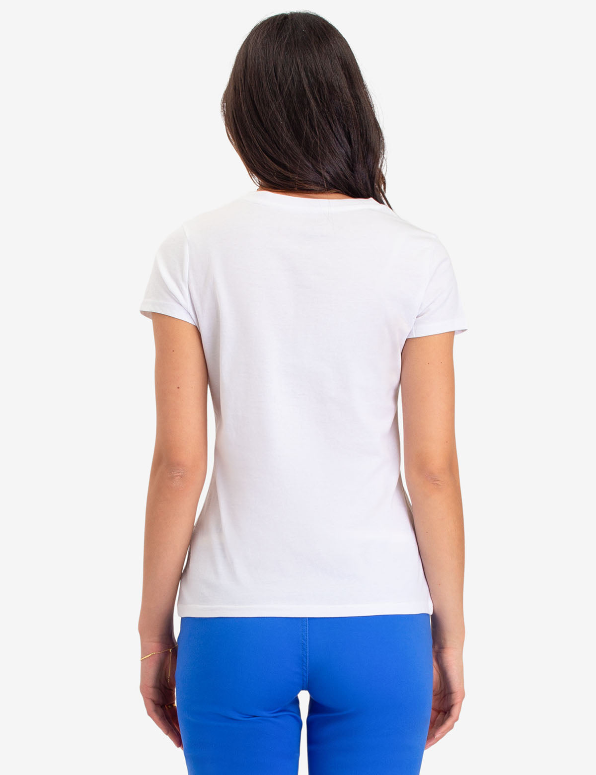 Vertical Flag Graphic T-Shirt with Scoop Neck | Short Sleeves