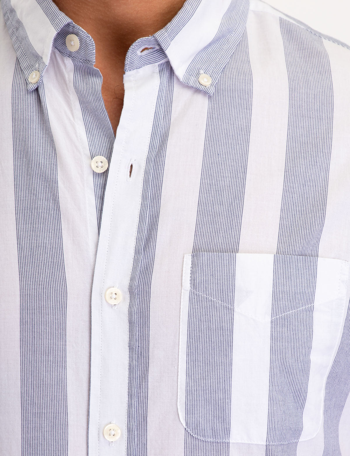 Retro Stripe Short Sleeve Shirt | Button-Up Cotton Casual Wear