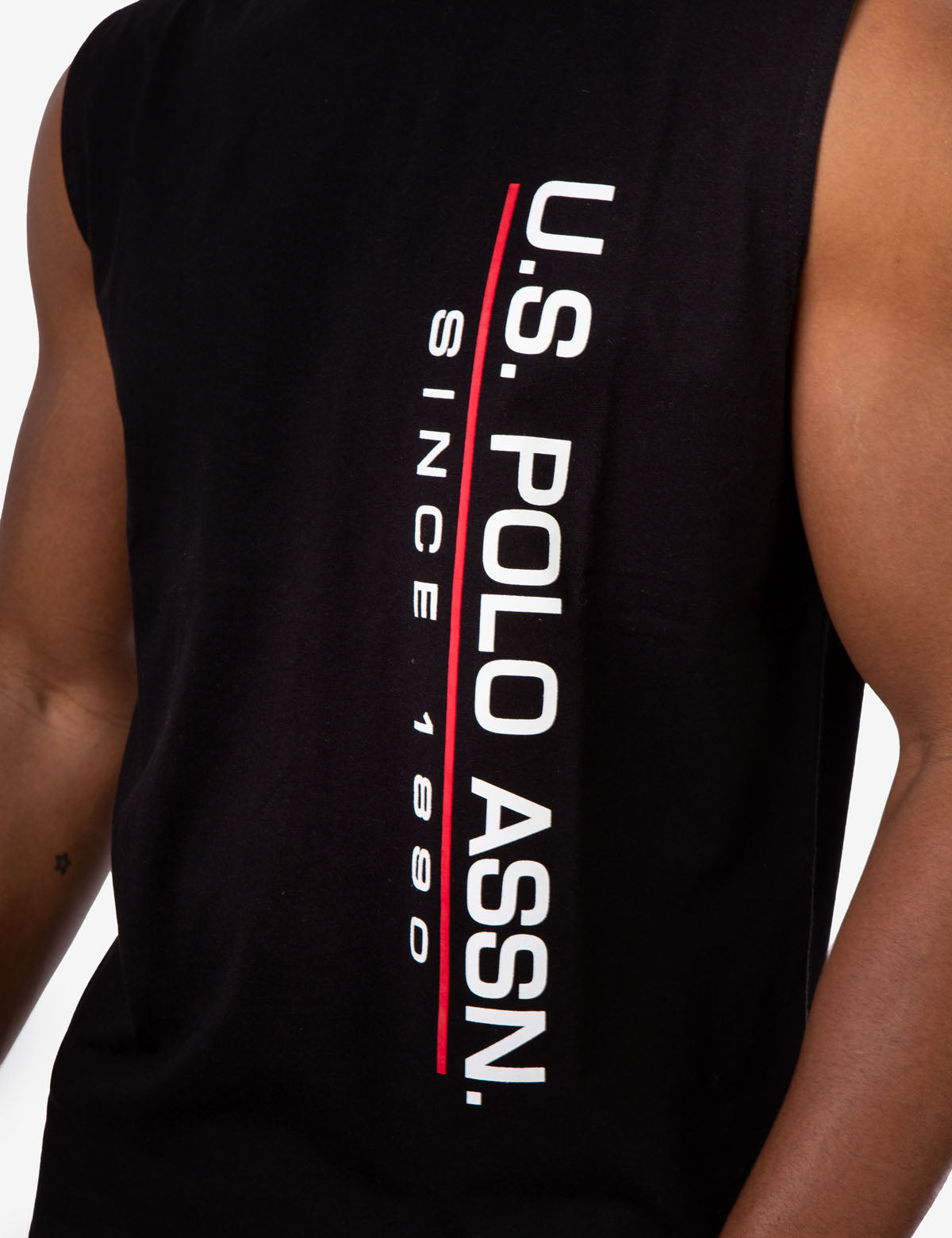 Muscle Tank with U.S. POLO ASSN. Lettering | Sleeveless Crew Neck