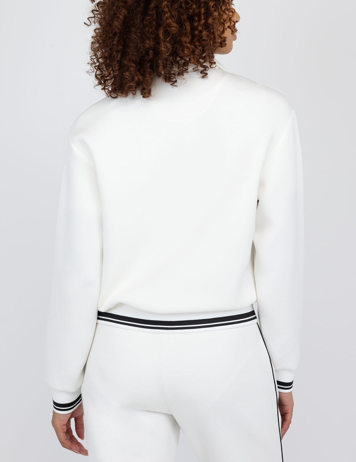 White Snap Collar Bomber Jacket | Classic Aviator Style