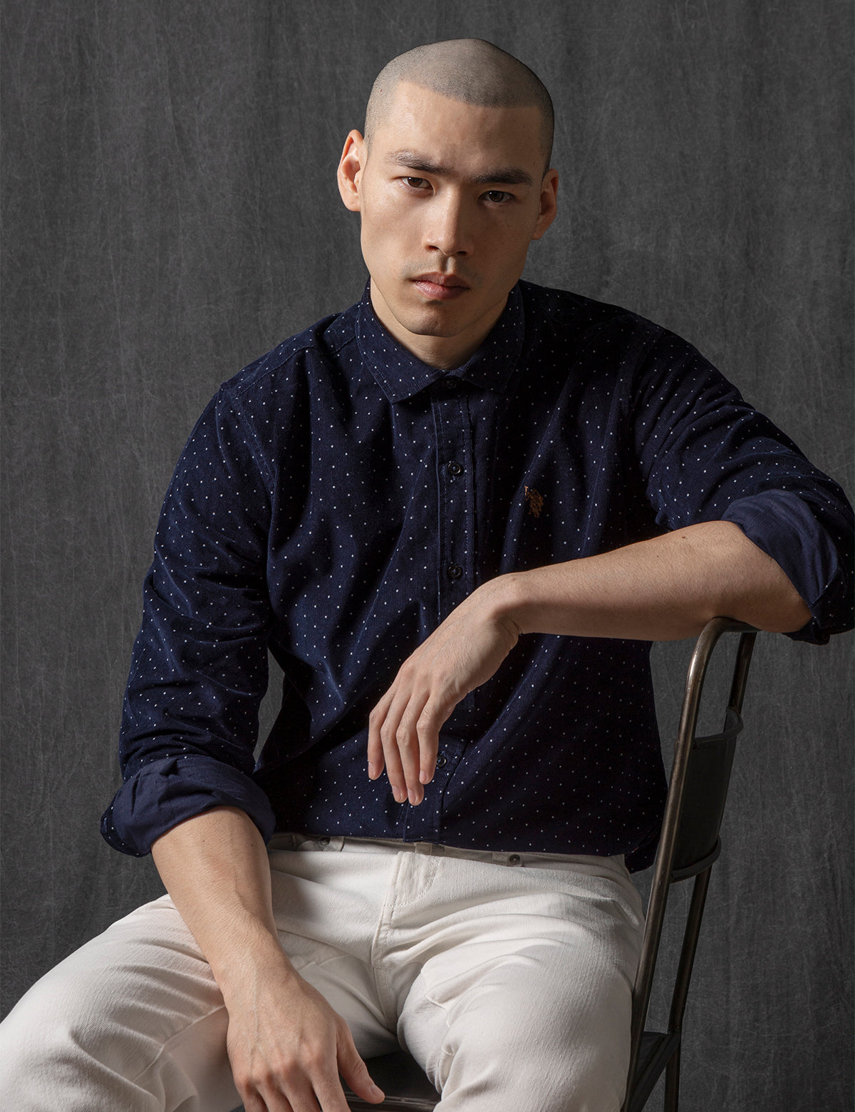 Dot Corduroy Shirt for Men | White Label Cotton Button-Up