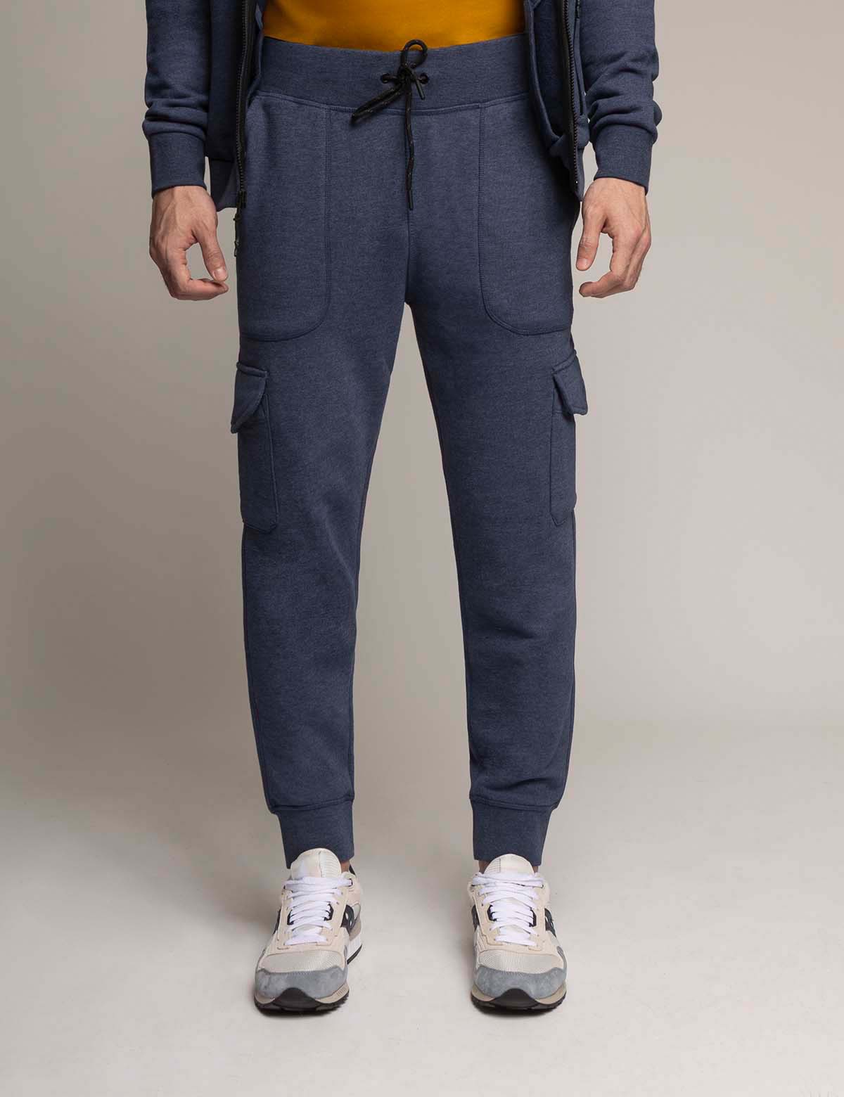 French Terry Cargo Joggers for Men | 100% Cotton with Drawstring Waist