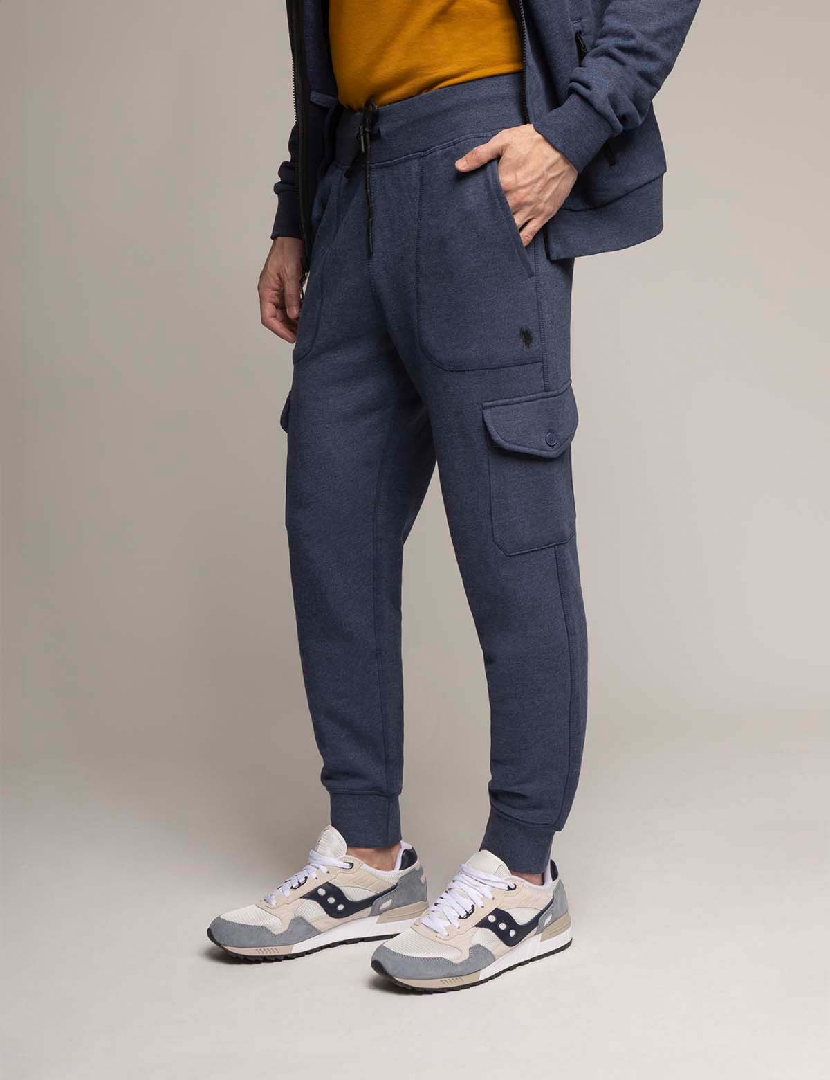 French Terry Cargo Joggers for Men | 100% Cotton with Drawstring Waist