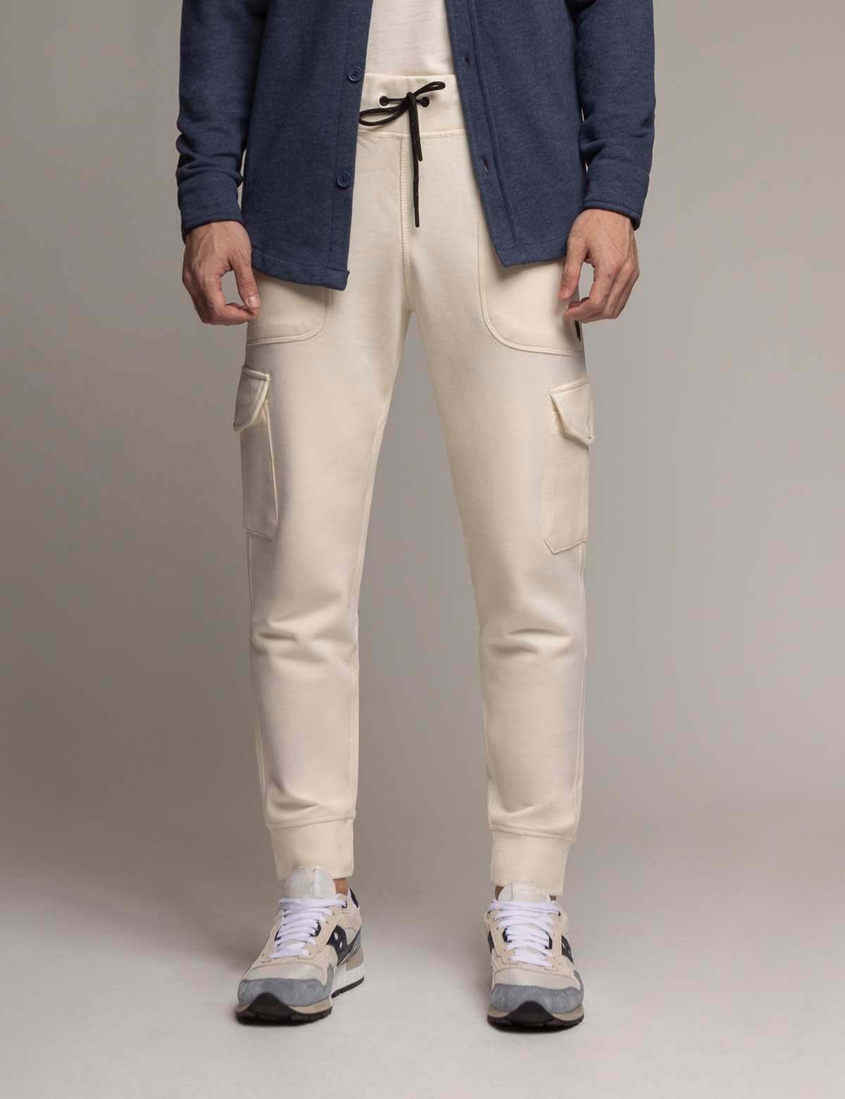 French Terry Cargo Joggers for Men | 100% Cotton with Drawstring Waist