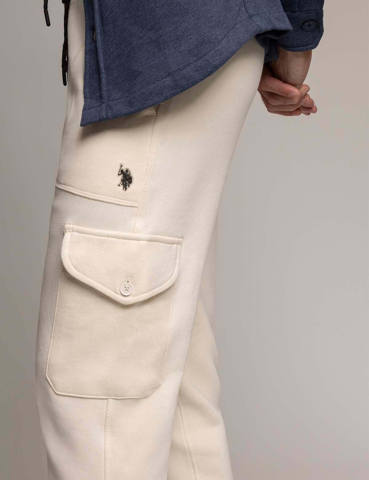 French Terry Cargo Joggers for Men | 100% Cotton with Drawstring Waist