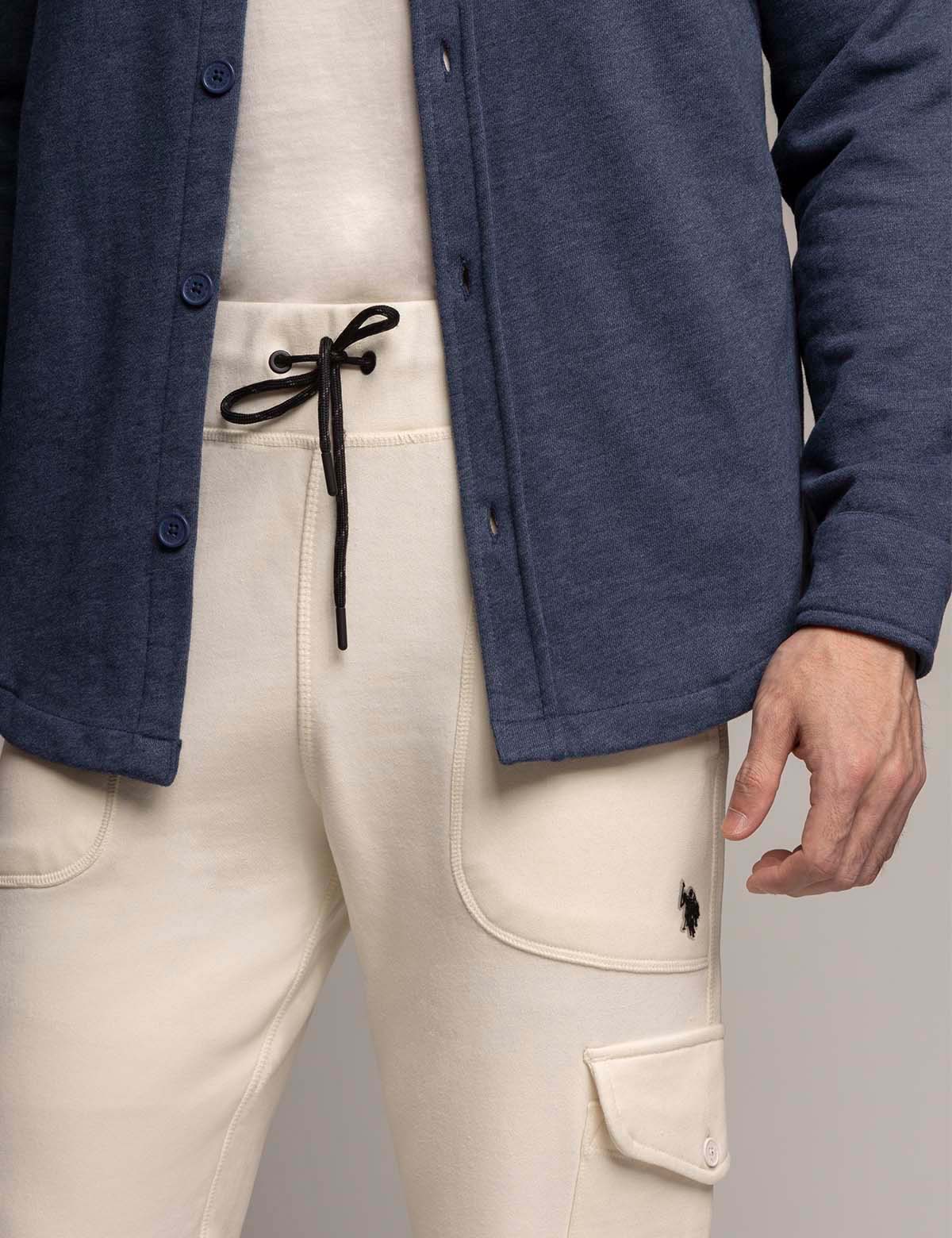 French Terry Cargo Joggers for Men | 100% Cotton with Drawstring Waist