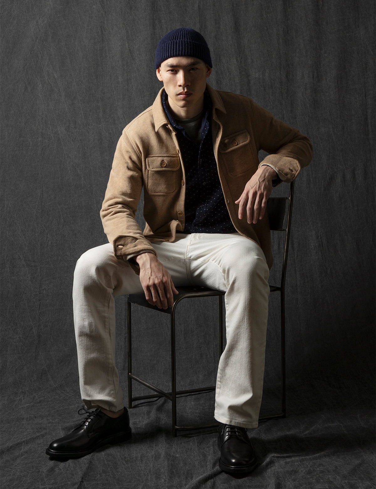French Terry Shacket | White Label