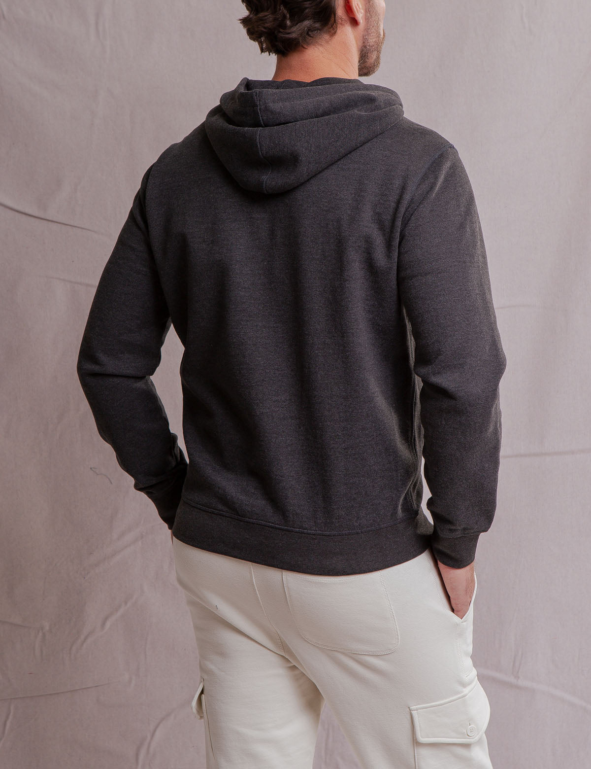 Men's Full Zip Hoodie with Kangaroo Pockets | White Label