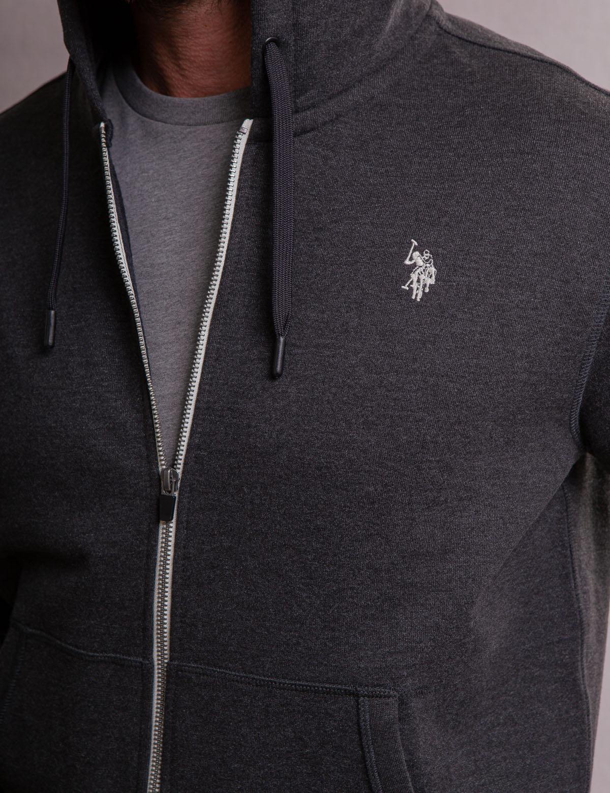 Men's Full Zip Hoodie with Kangaroo Pockets | White Label