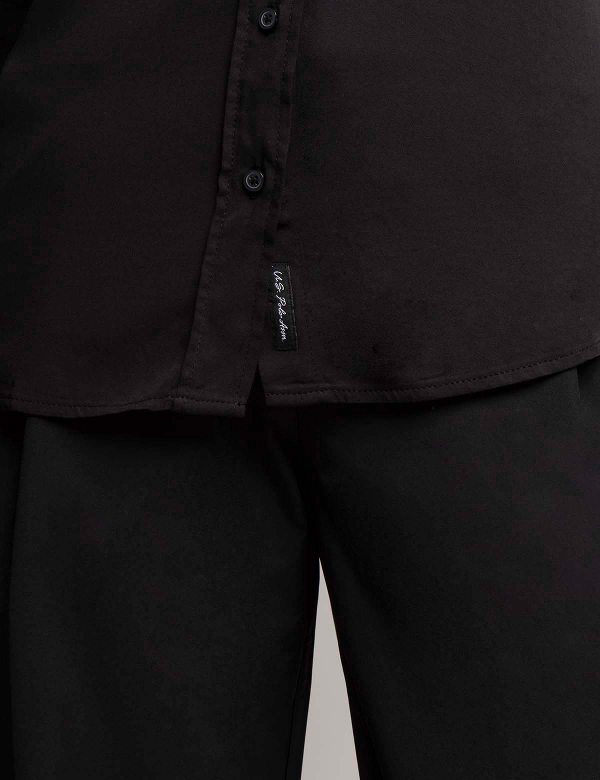 Silk Touch Long Sleeve Shirt with Ruching & Pearl Buttons | White Label