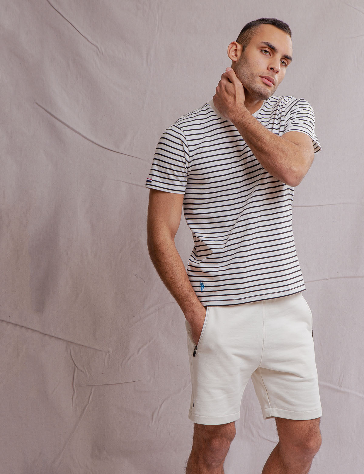 Supima Cotton Striped T-Shirt for Men | Soft Crew Neck Tee