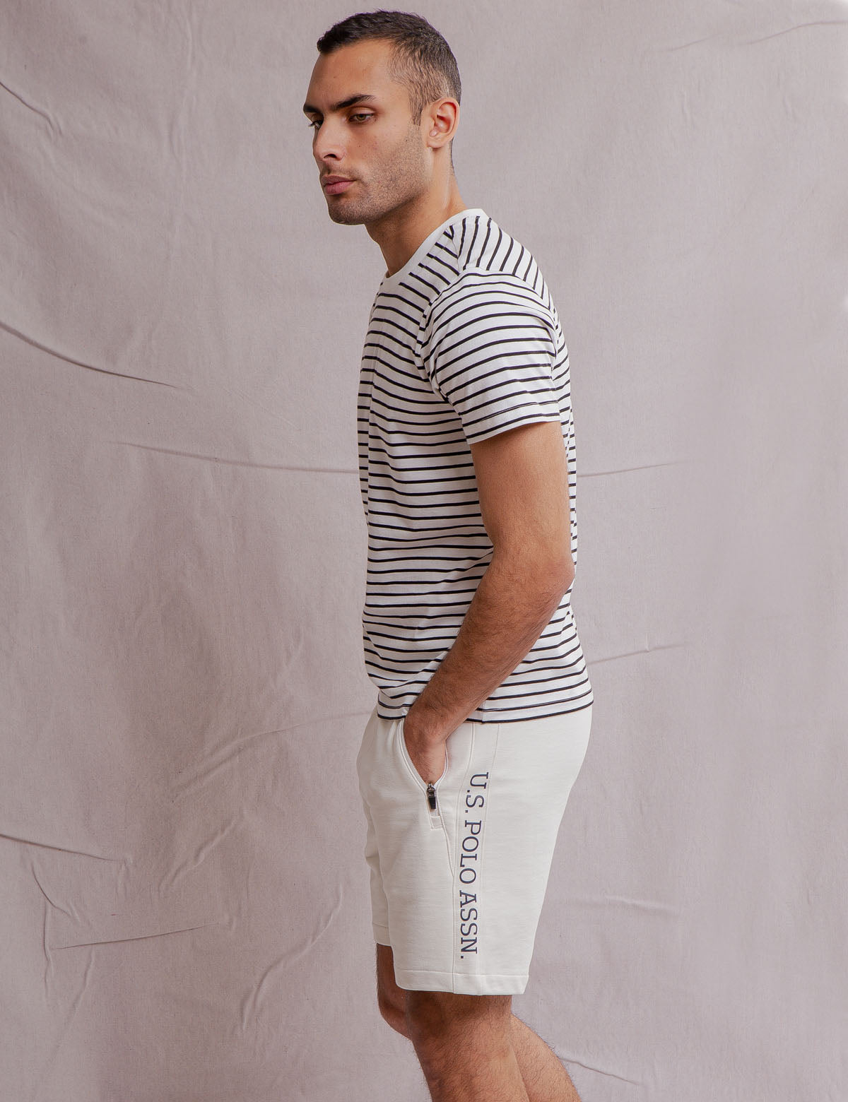 Supima Cotton Striped T-Shirt for Men | Soft Crew Neck Tee