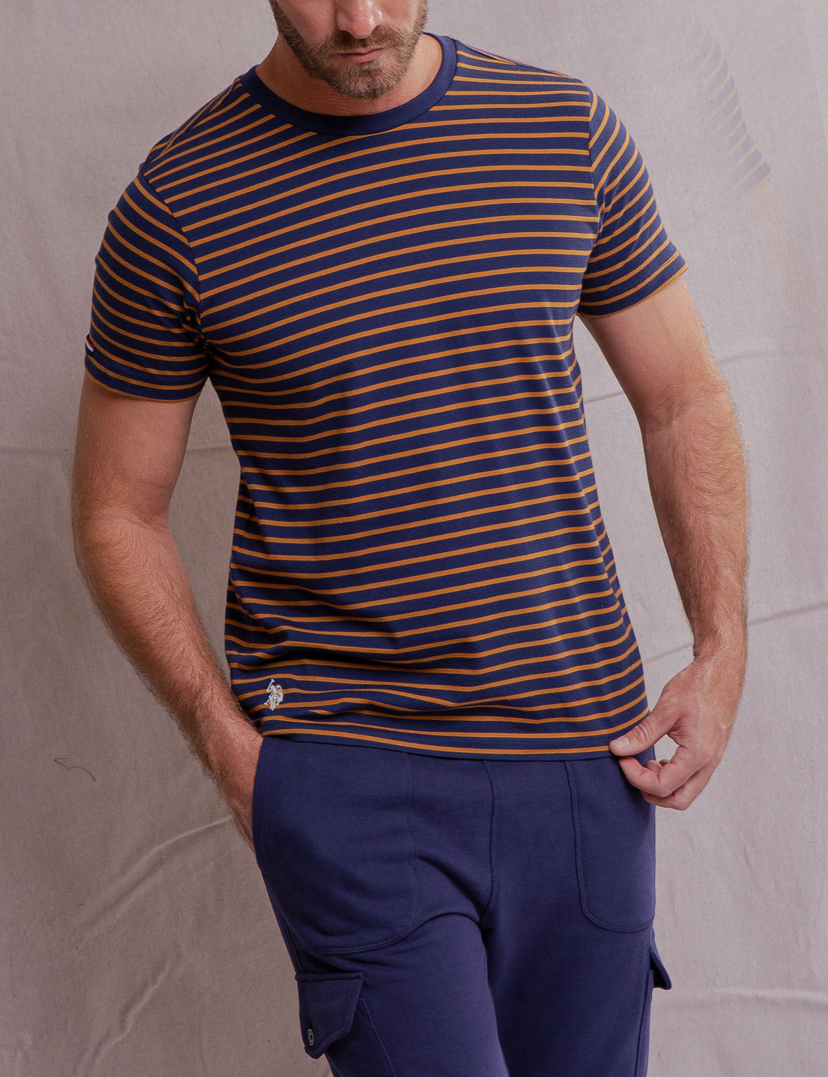 Supima Cotton Striped T-Shirt for Men | Soft Crew Neck Tee