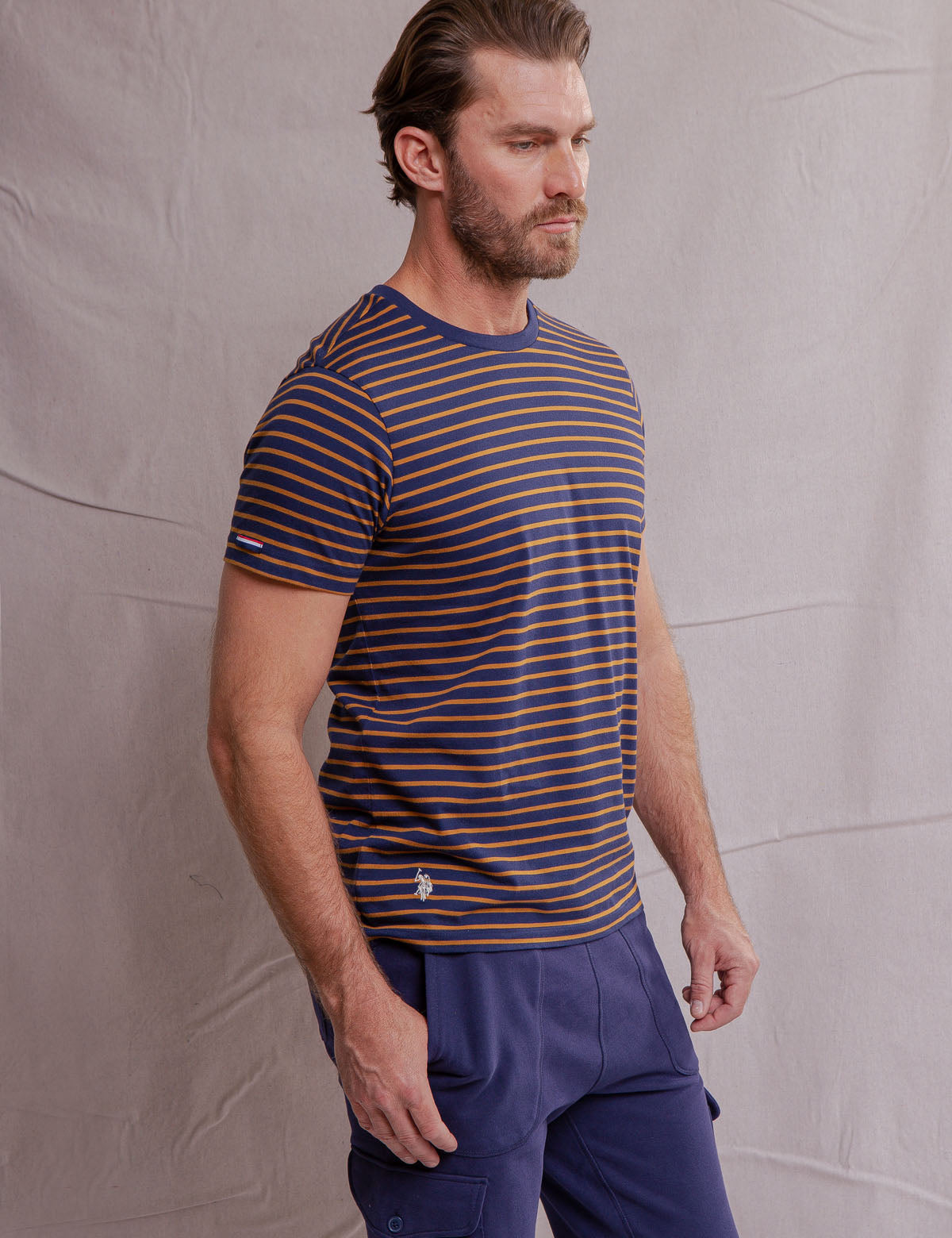 Supima Cotton Striped T-Shirt for Men | Soft Crew Neck Tee