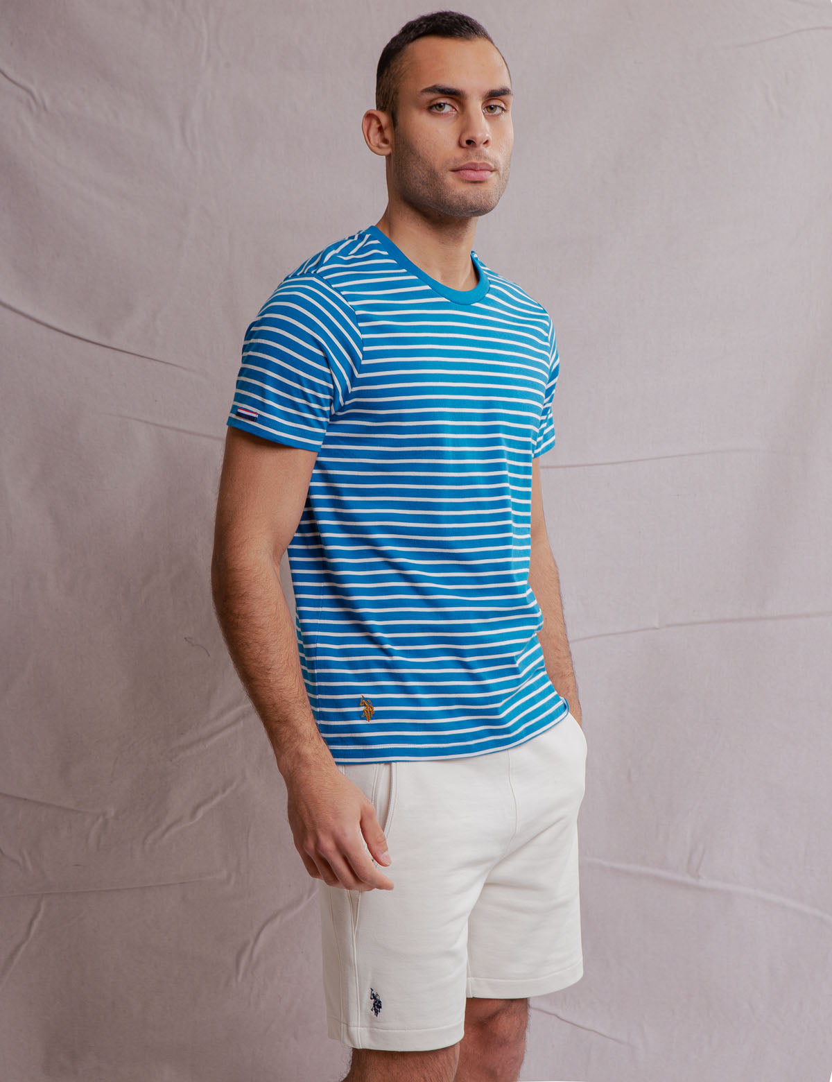 Supima Cotton Striped T-Shirt for Men | Soft Crew Neck Tee