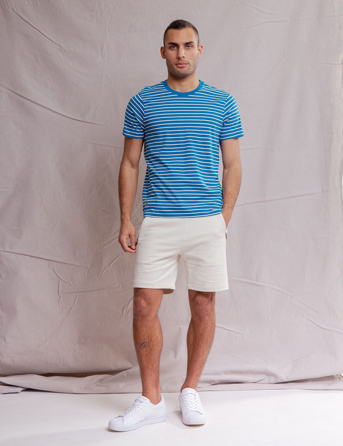 Supima Cotton Striped T-Shirt for Men | Soft Crew Neck Tee
