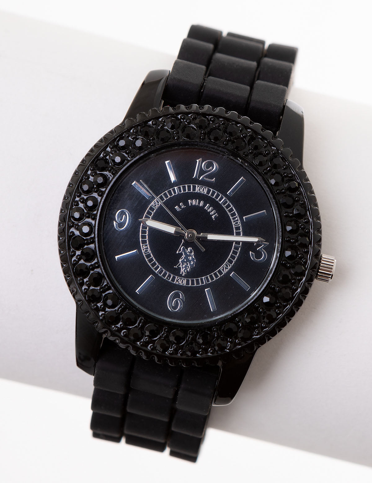 Black Embellished Analog Watch for Women | Stylish & Elegant