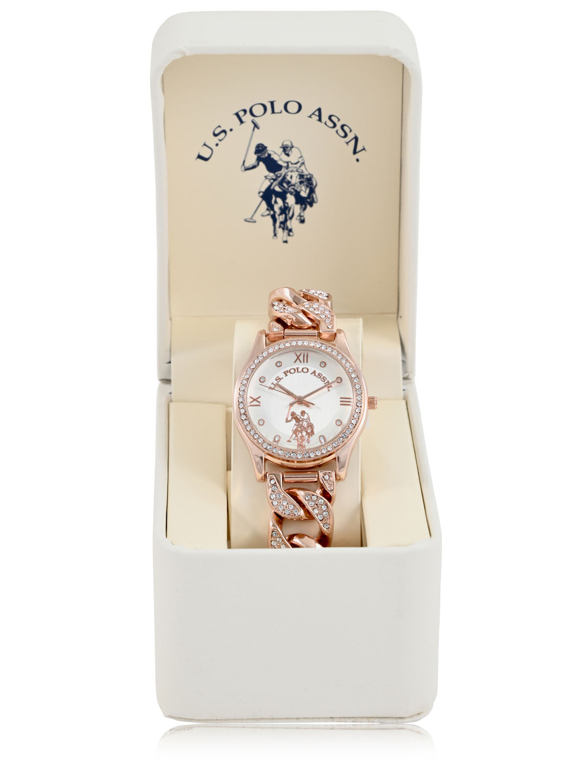 Women's Crystal Embellished Chain Watch | Elegant & Stylish