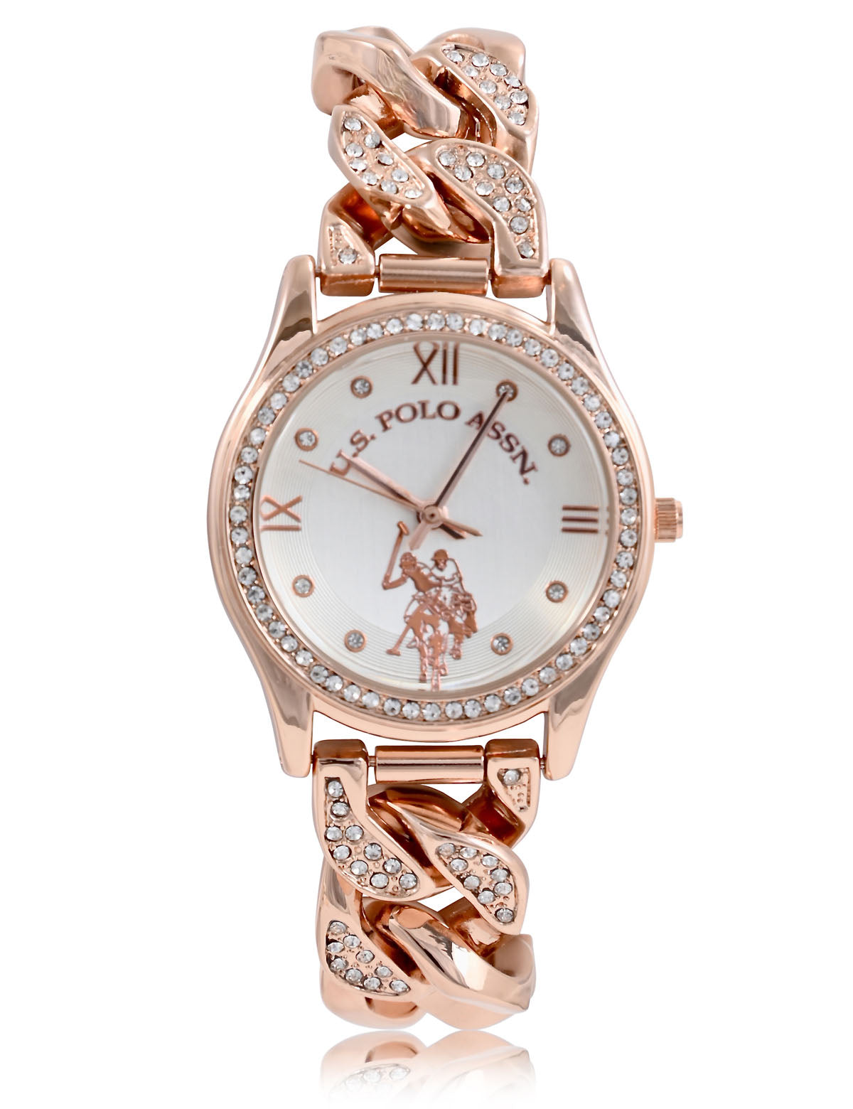 Women's Crystal Embellished Chain Watch | Elegant & Stylish