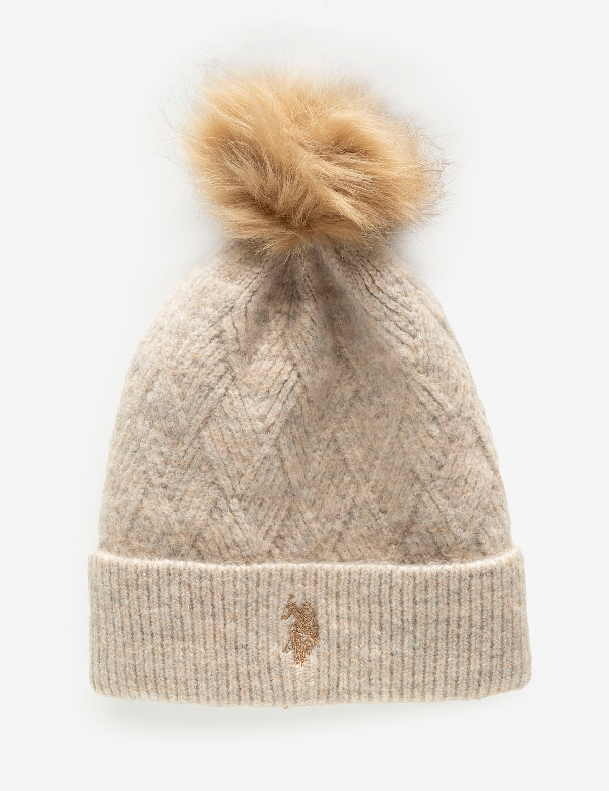 Women's Pom Pom Beanie | Marled Knit Winter Hat