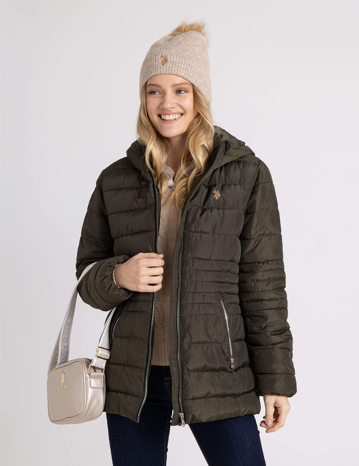 Women's Pom Pom Beanie | Marled Knit Winter Hat