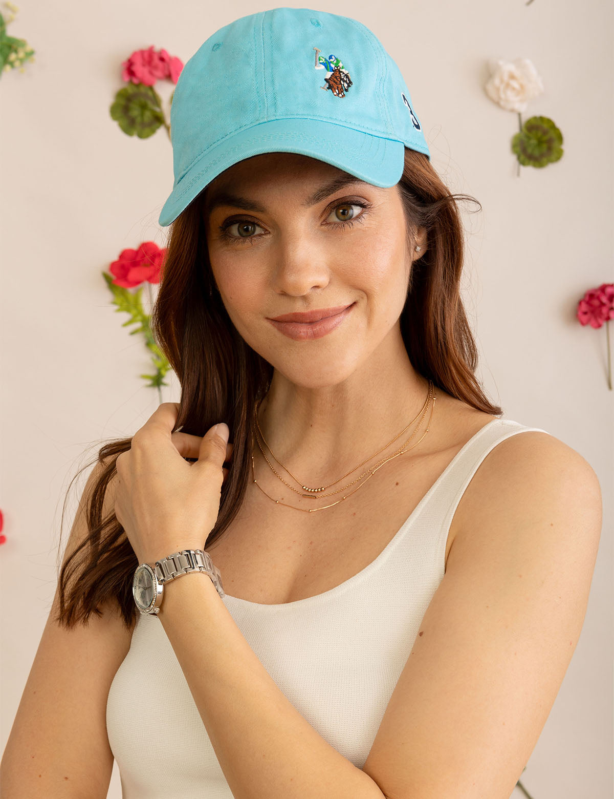 Women's Twill Hat with Side Logo | Multitonal Design