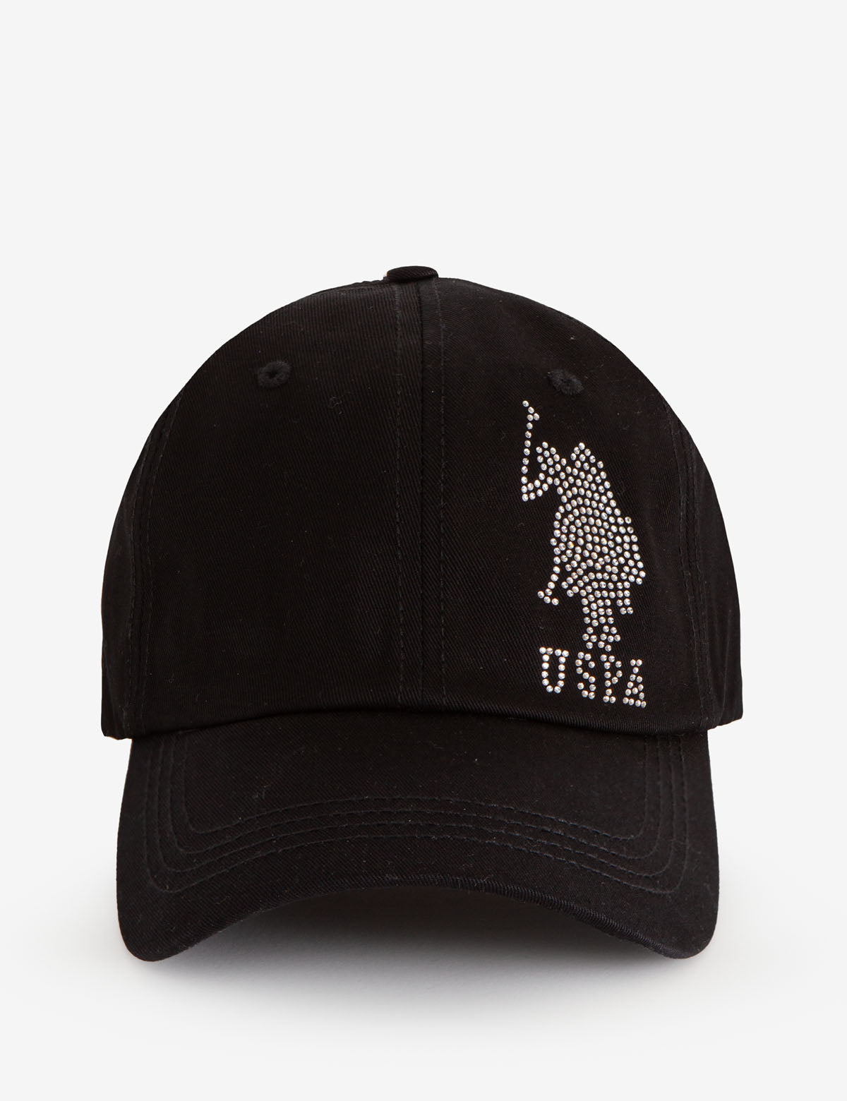 Women's Twill Hat with Rhinestone & Side Logo | Elegant Style