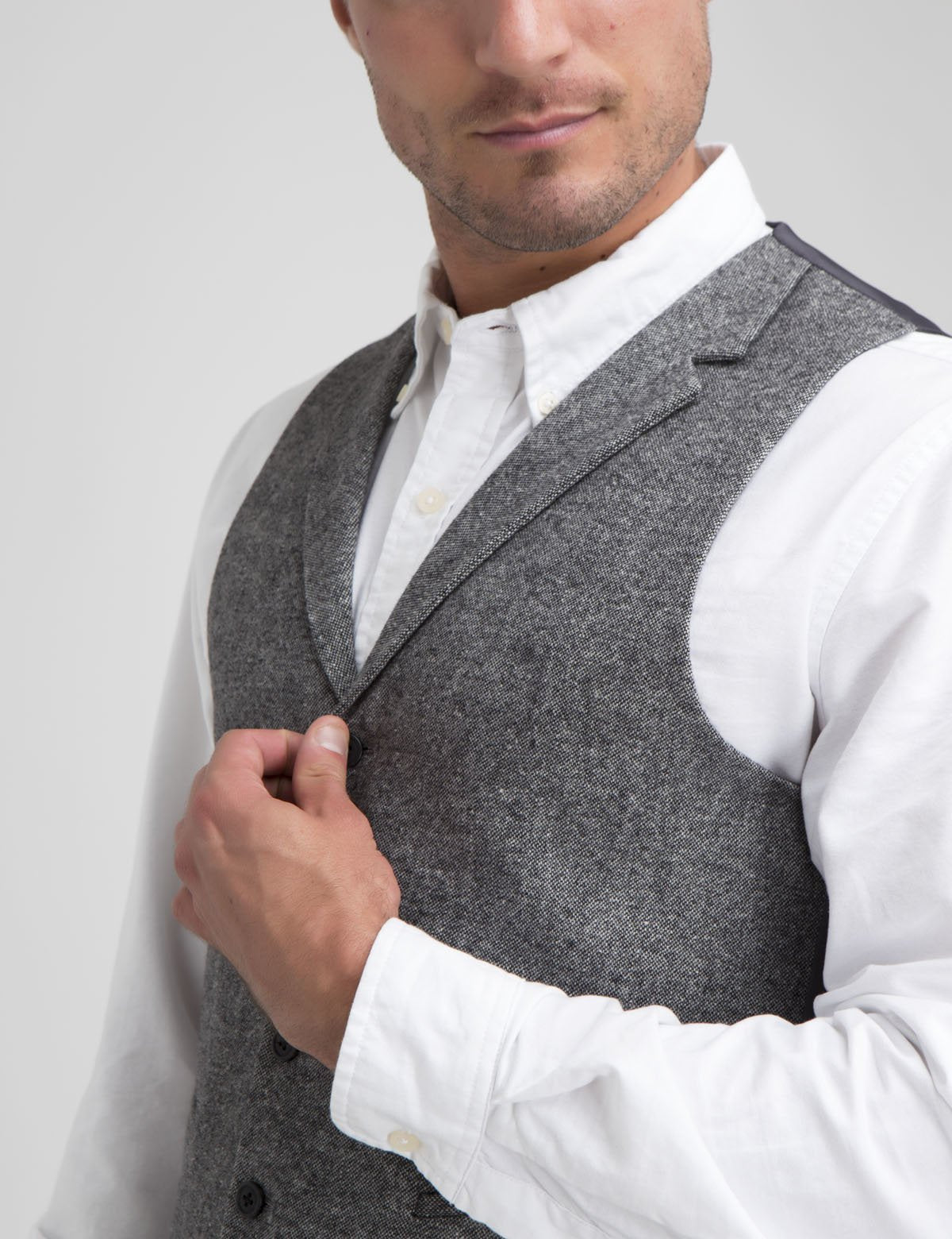 Men's Wool Suit Vest with Button Closure | Dry Clean Only