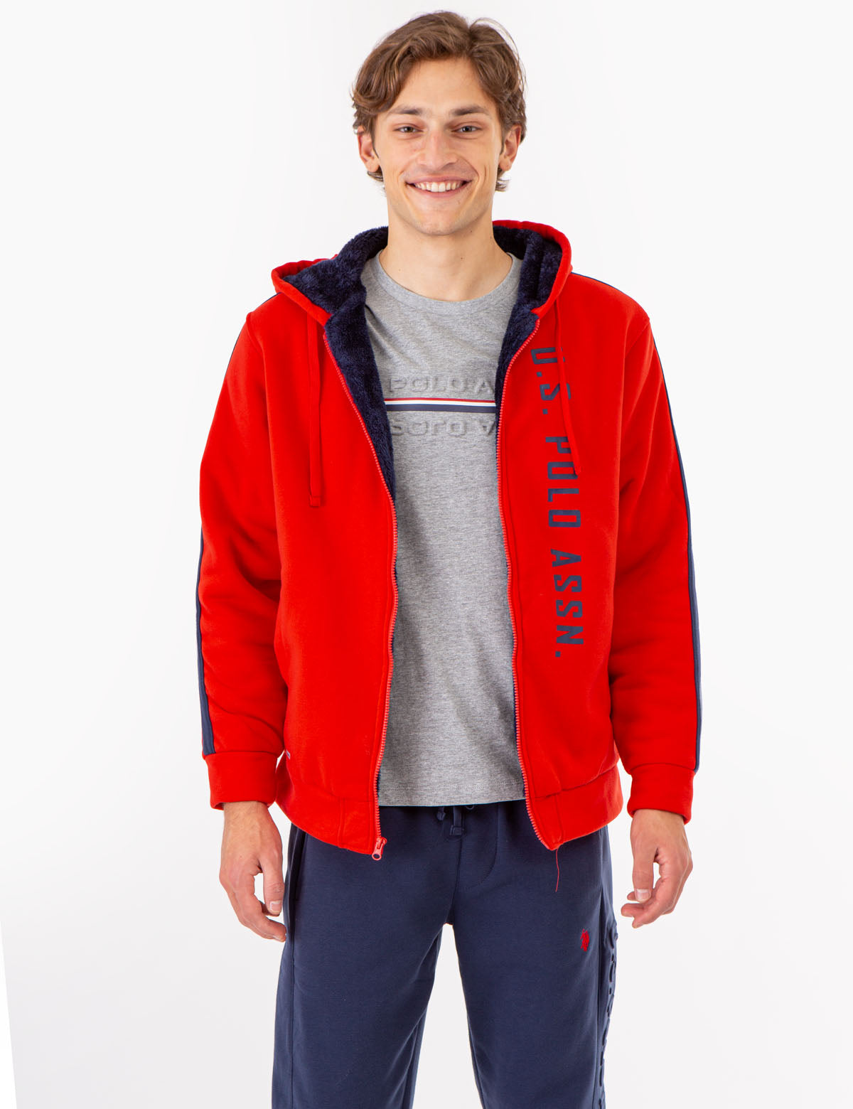 Sherpa Hoodie with Wordmark Design | Cozy Fleece Pullover