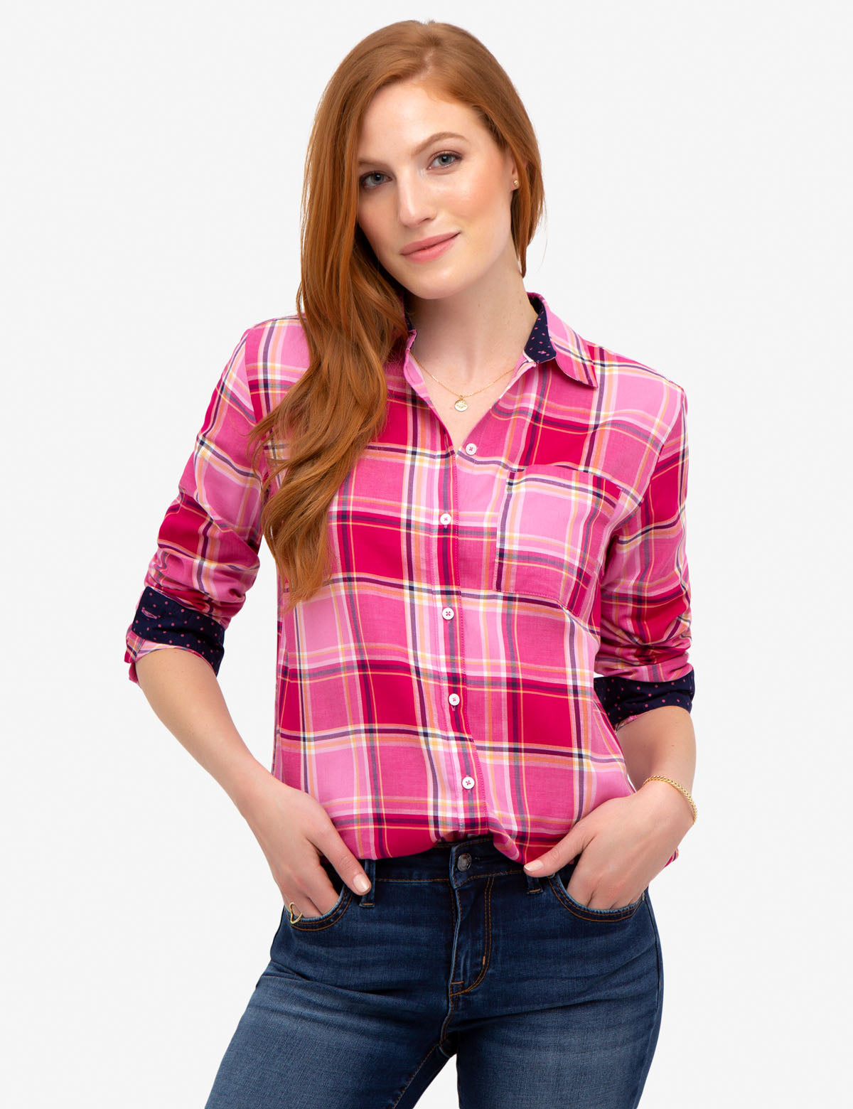 Men's Relaxed Fit Woven Plaid Shirt | 100% Cotton