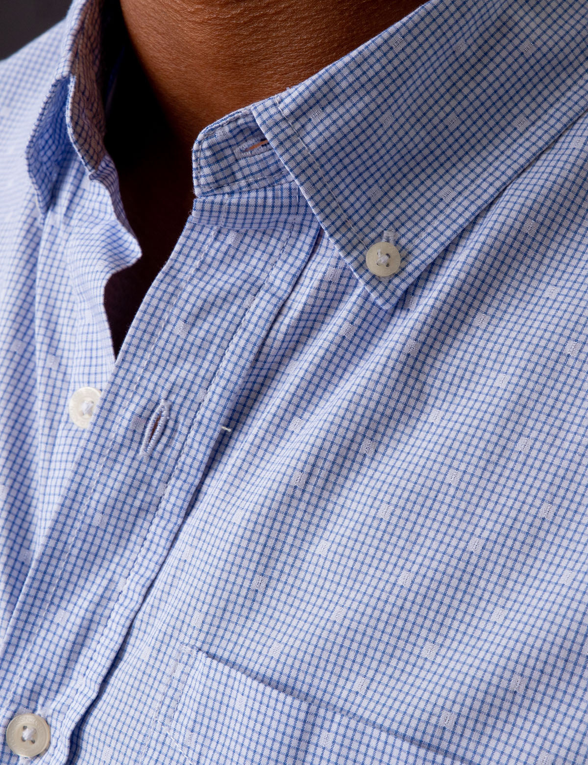 Yarn Dye Check Dobby Shirt with Short Sleeves & Patch Pocket