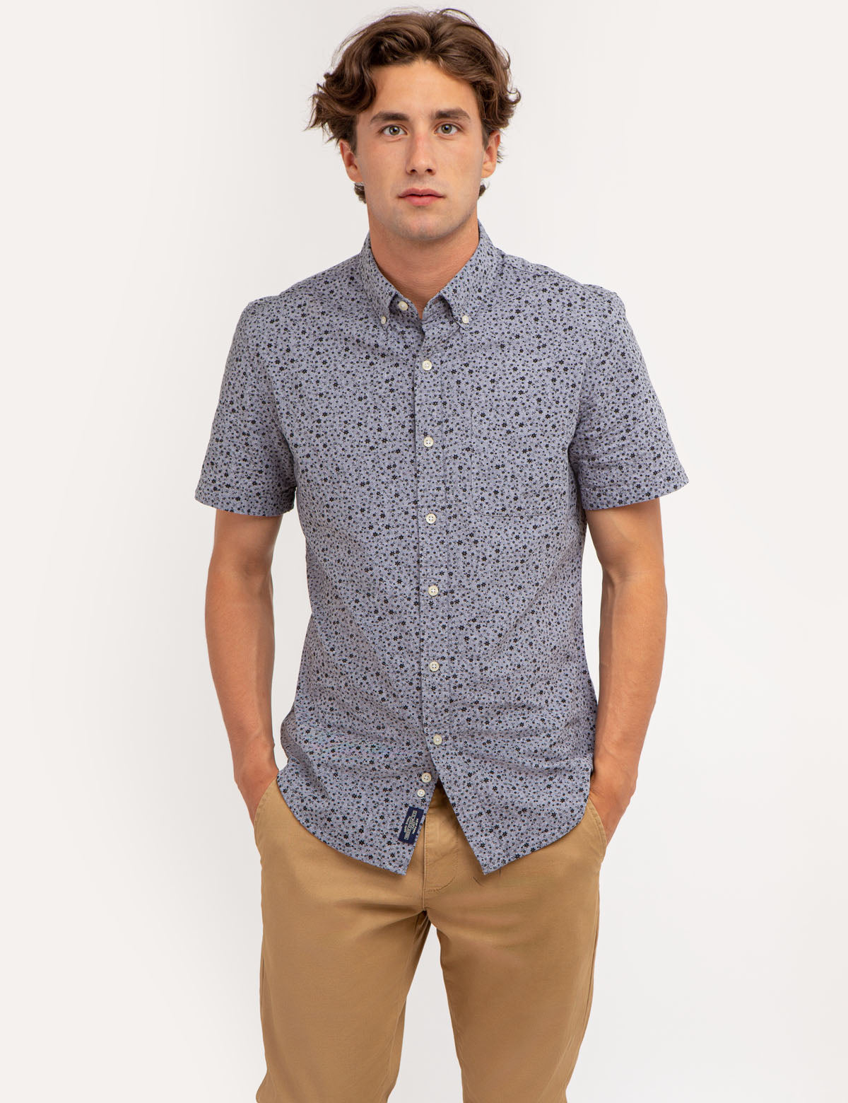 Floral Print Short Sleeve Shirt - 100% Cotton | Yarn Dye