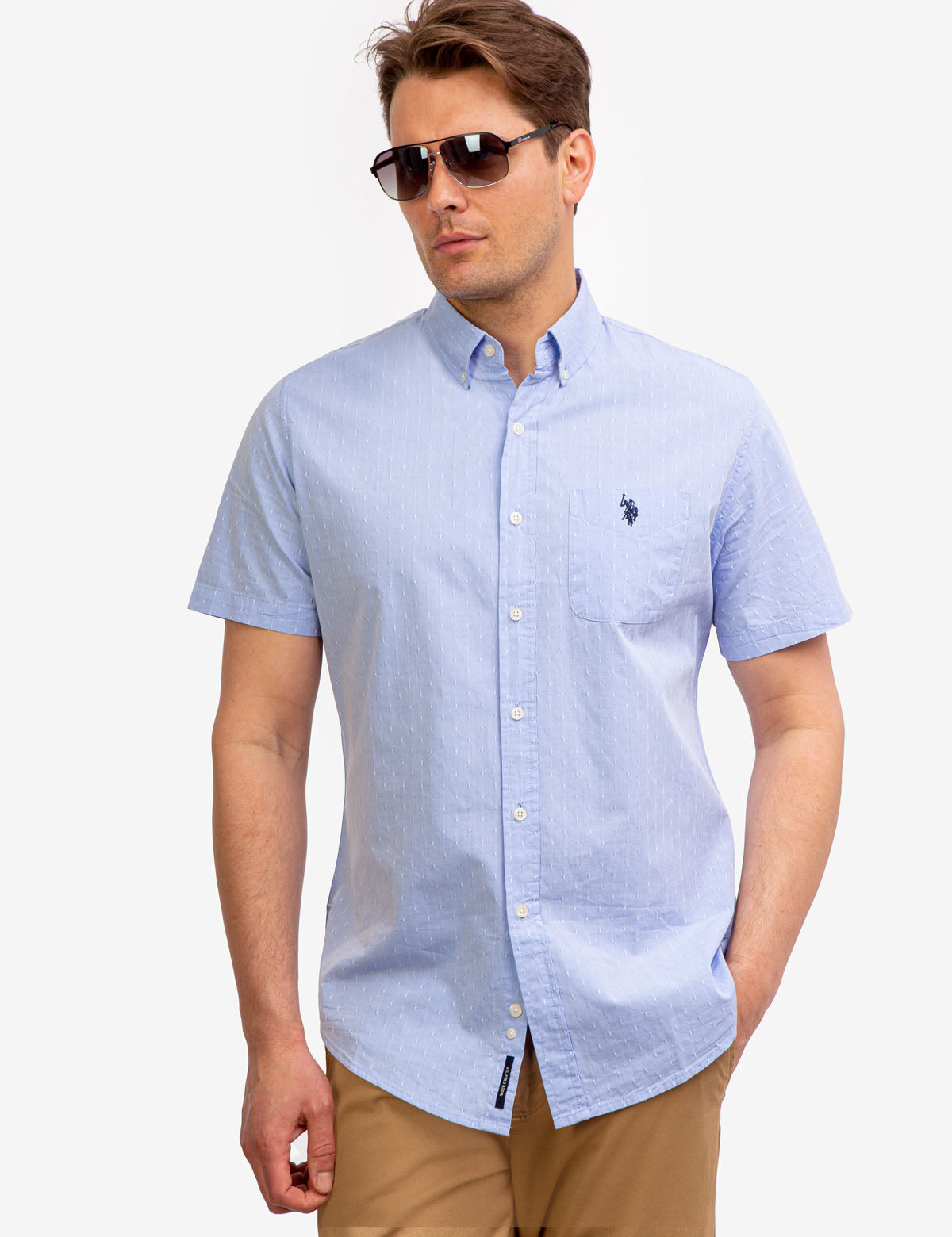 Yarn Dye Dobby Short Sleeve Shirt | Casual Summer Wear