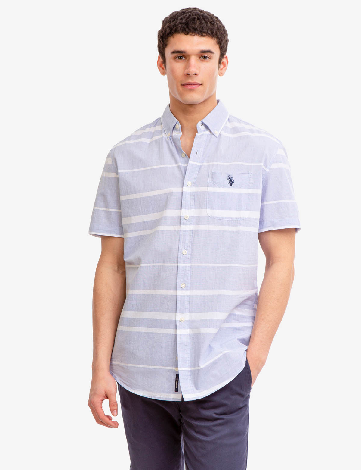 Yarn-Dyed Horizontal Stripe Shirt | Classic Casual Wear