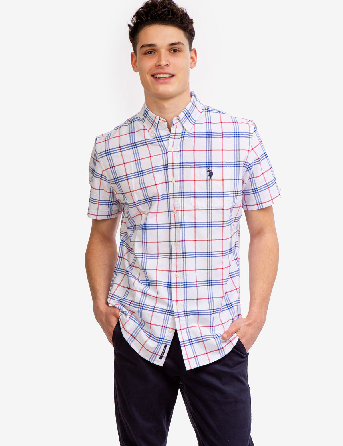 Yarn-Dyed Plaid Oxford Shirt for Men | Classic Casual Wear