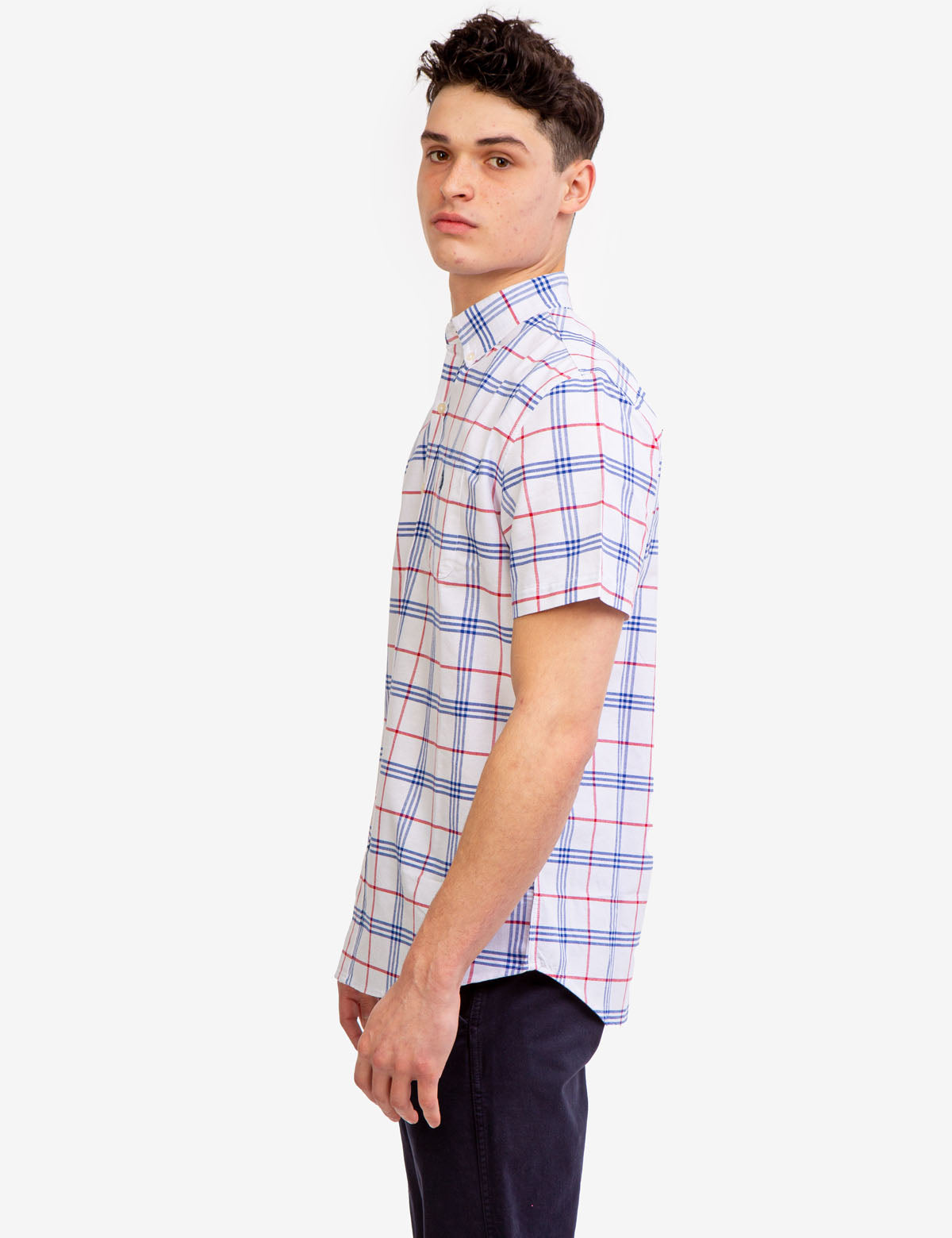 Yarn-Dyed Plaid Oxford Shirt for Men | Classic Casual Wear