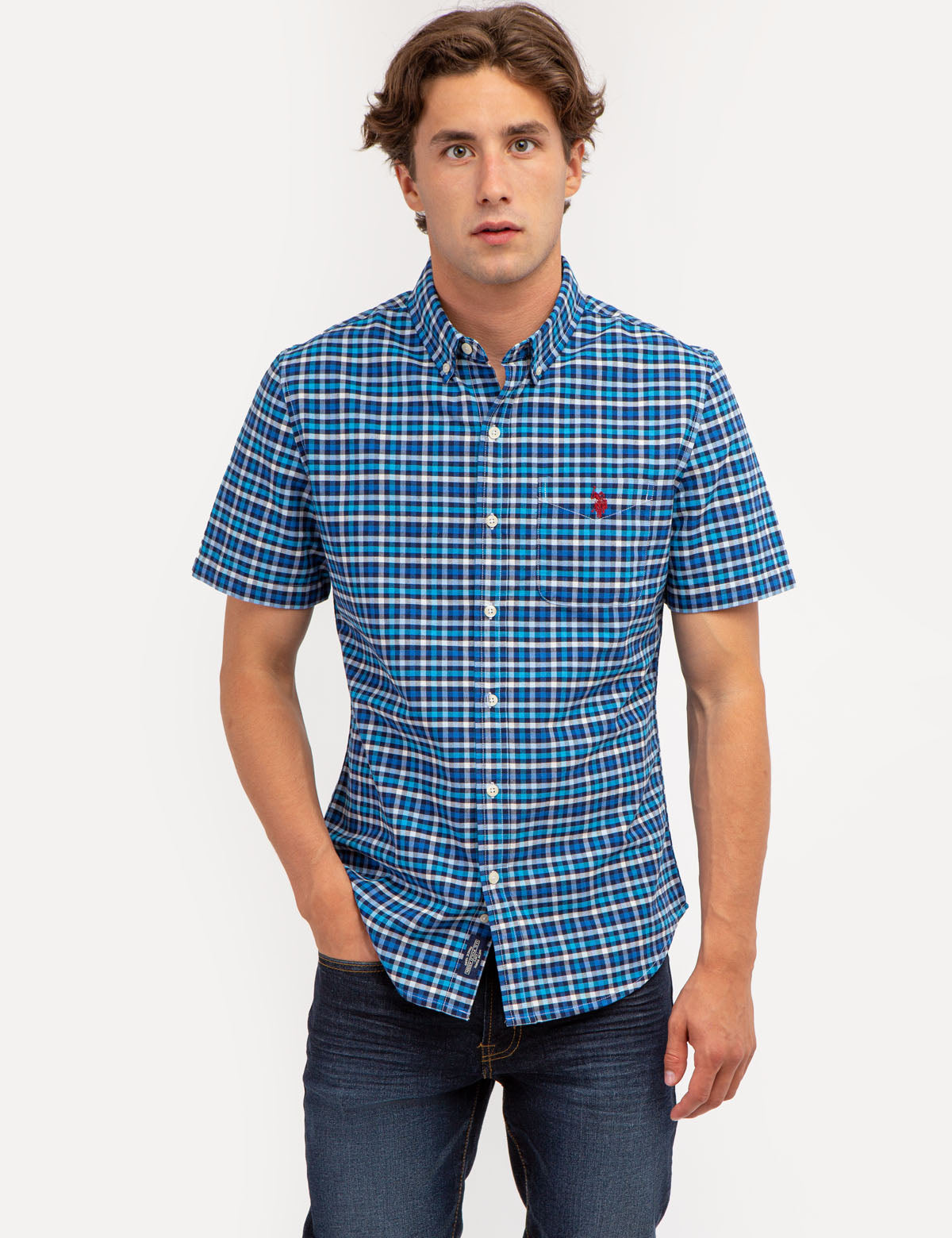 Plaid Short Sleeve Oxford Shirt | Yarn Dye Casual Wear
