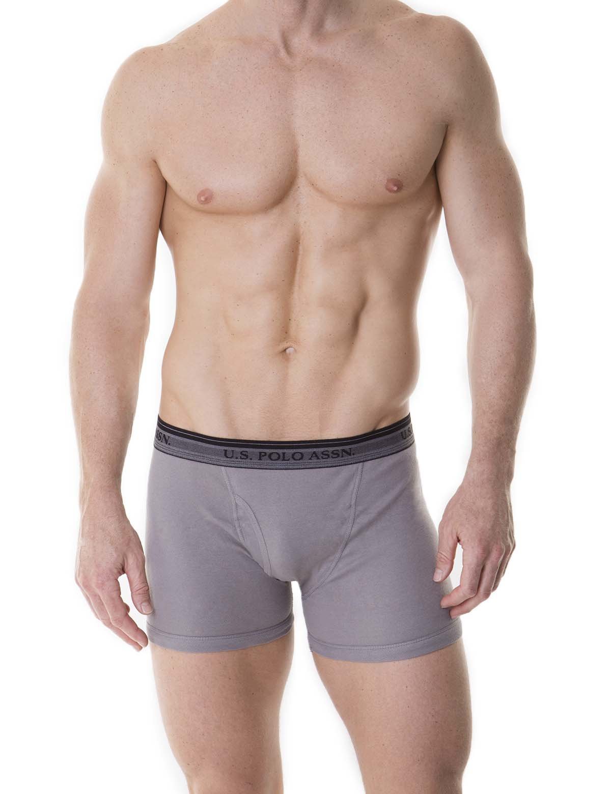 3 Pack Cotton Boxer Briefs with Elastic Waistband | U.S. Polo Assn.