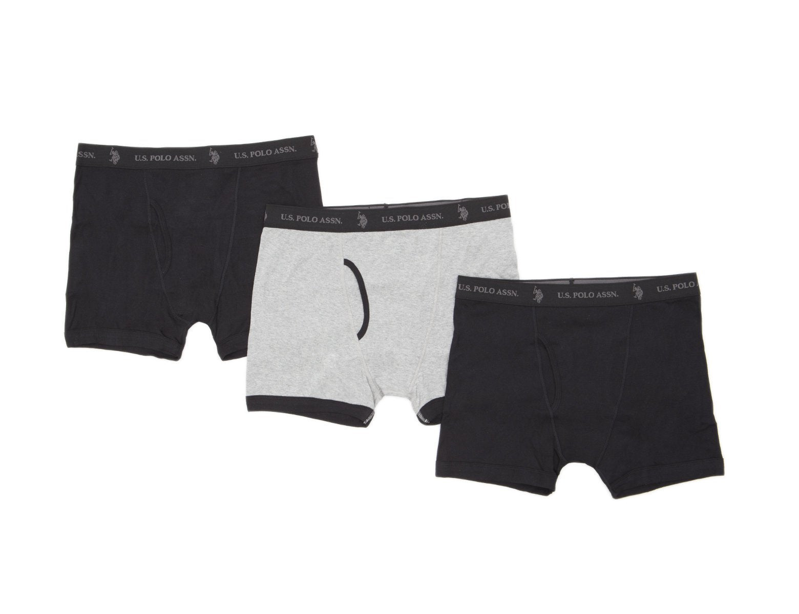 3 Pack Cotton Boxer Briefs with Elastic Waistband | U.S. Polo Assn.