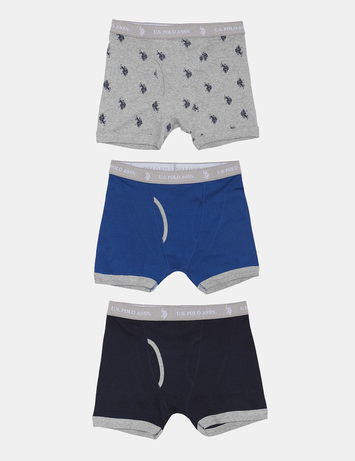 3 Pack Cotton Boxer Briefs with Elastic Waistband | U.S. Polo Assn.