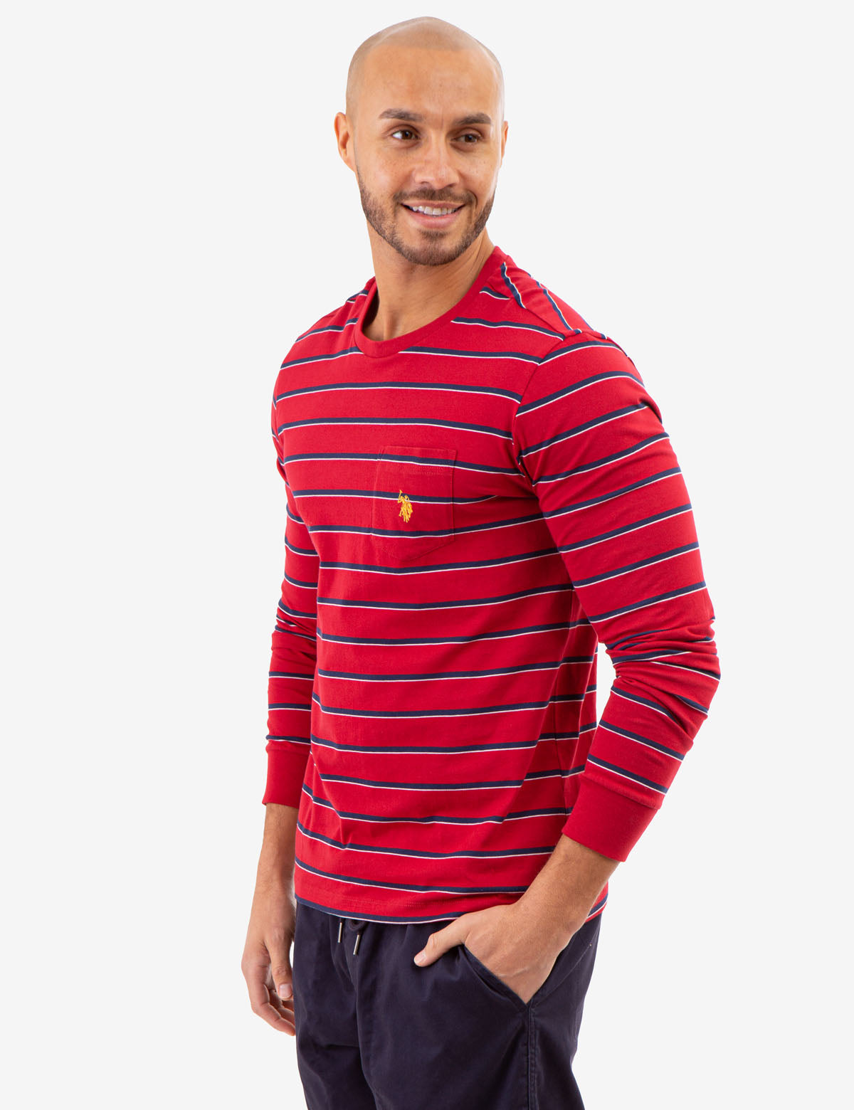 Yarn-Dye Striped Long Sleeve T-Shirt | Jersey Cotton