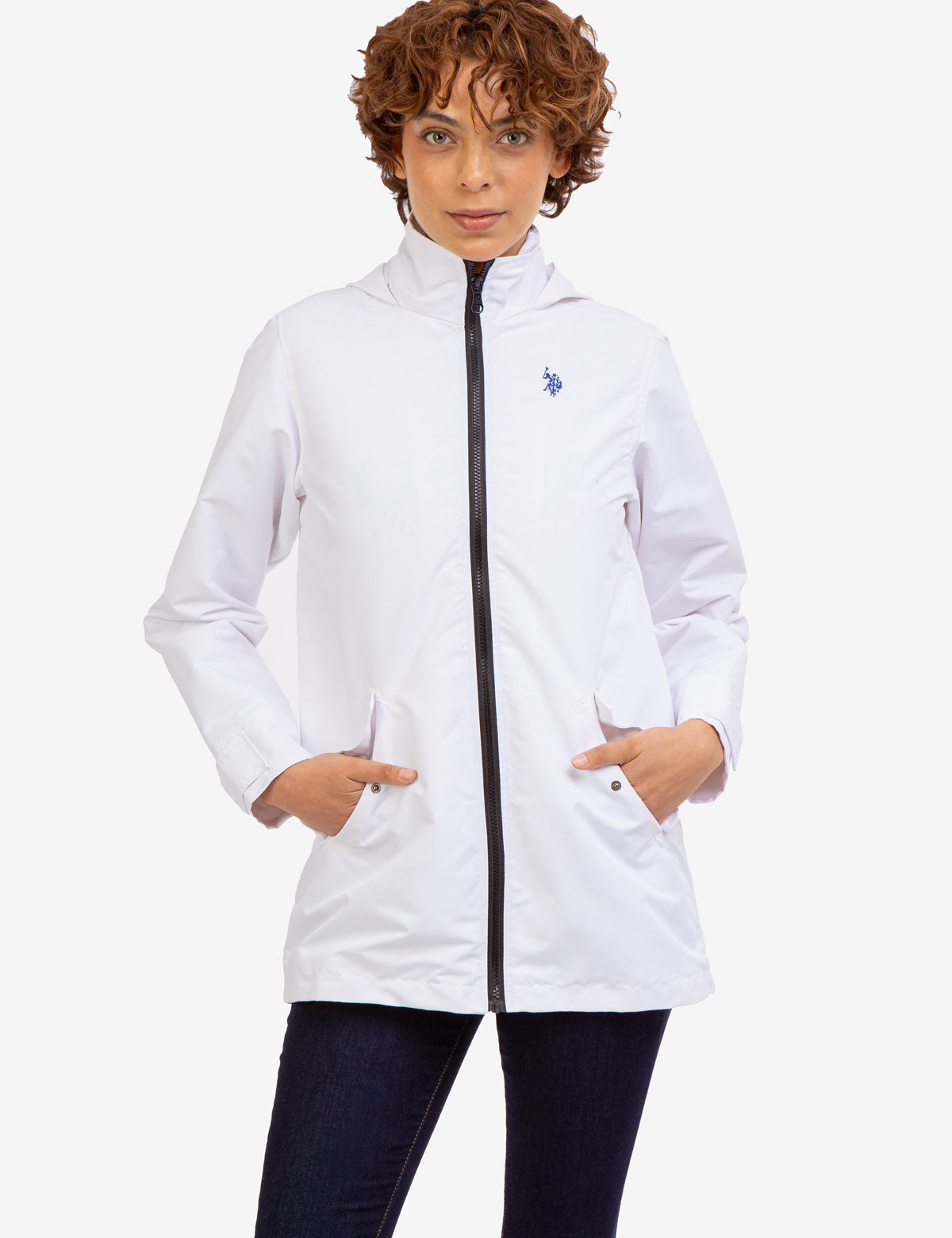 Waterproof Zip-Front Hooded Raincoat for Outdoor Wear